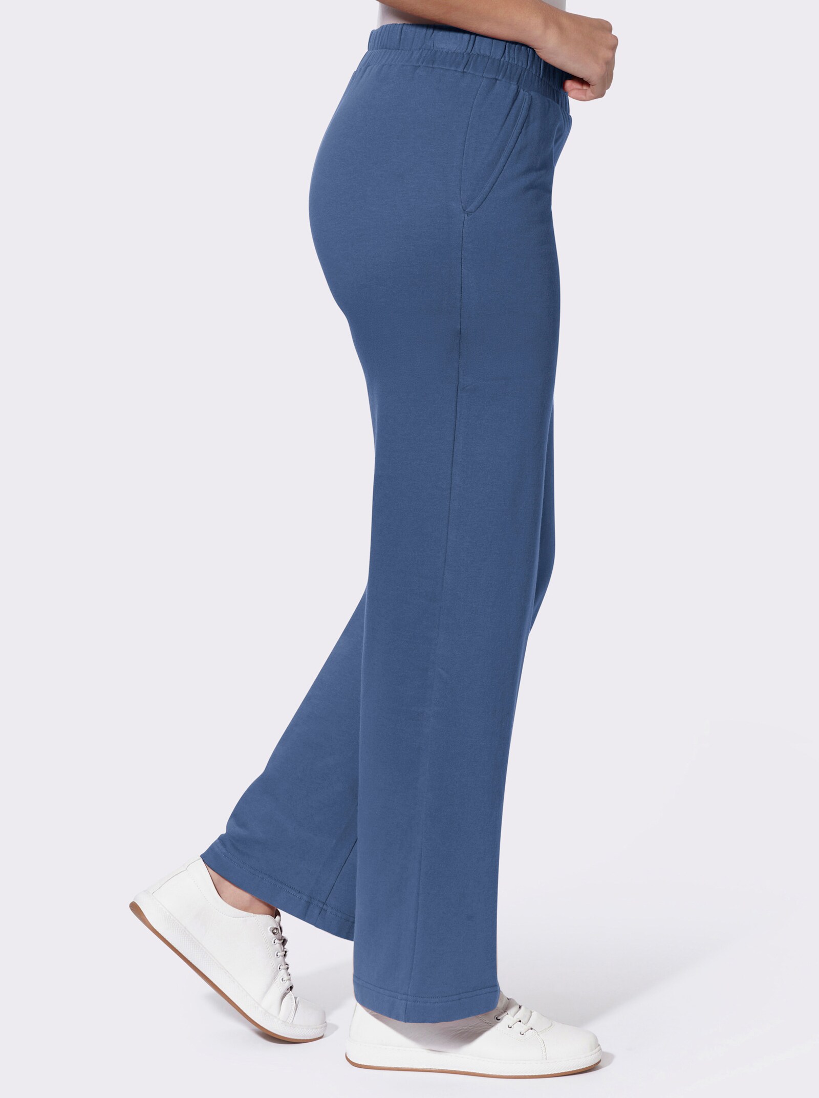 Jerseyhose mit Dehnbund - jeansblau