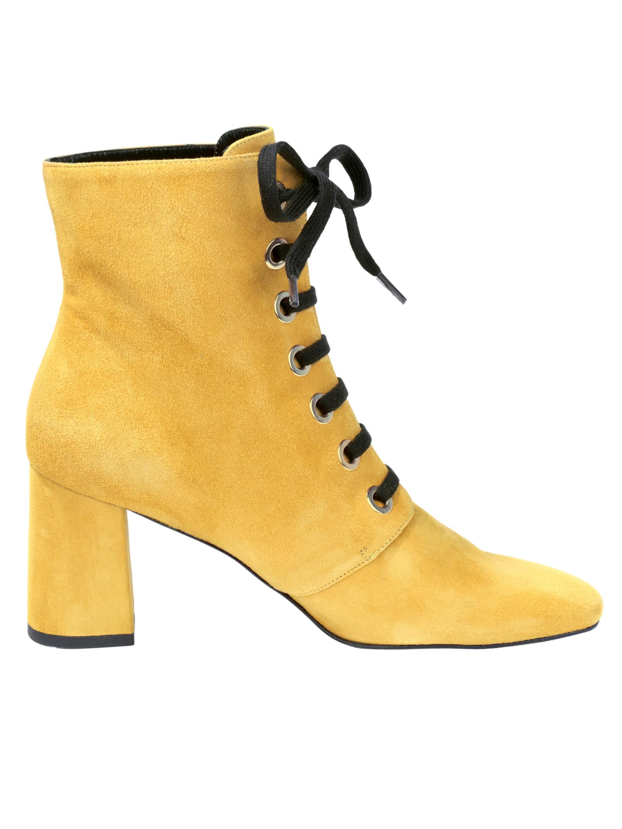 Schuhe Stiefeletten heine Schnürstiefelette in gelb 