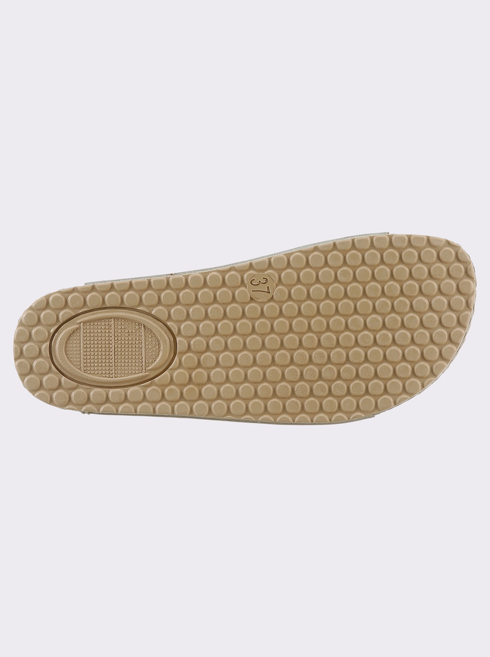 Mubb Pantolette mit Leder-Memory-Fußbett - beige