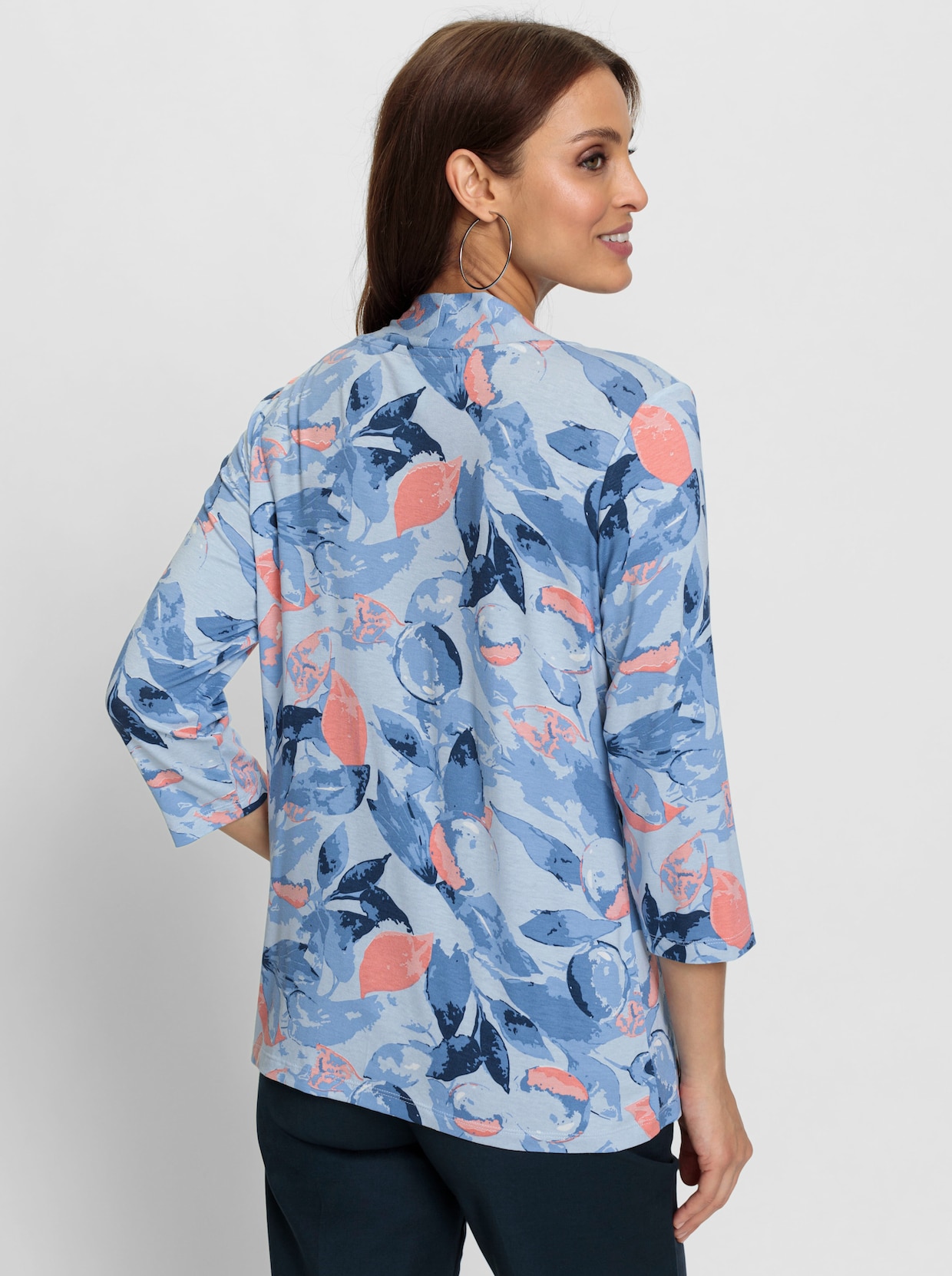 2-in-1-Shirt - himmelblau-flamingo-bedruckt