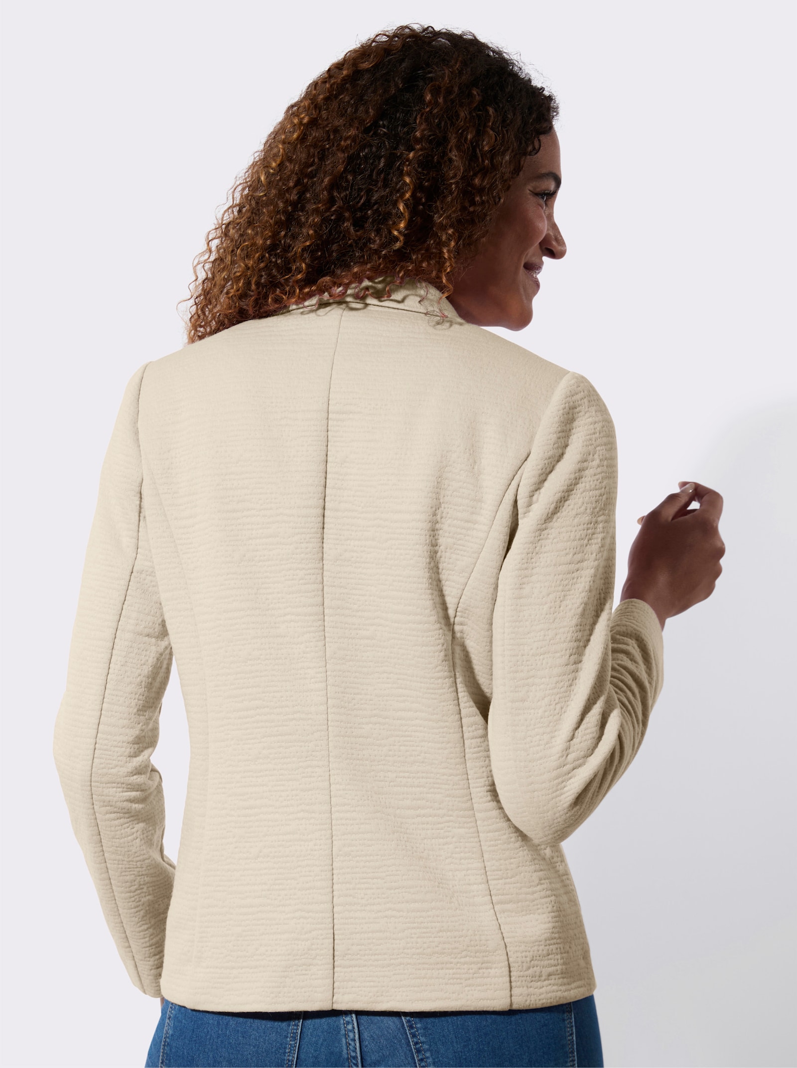 Džersej. blejzer z interlocku - slonovinová