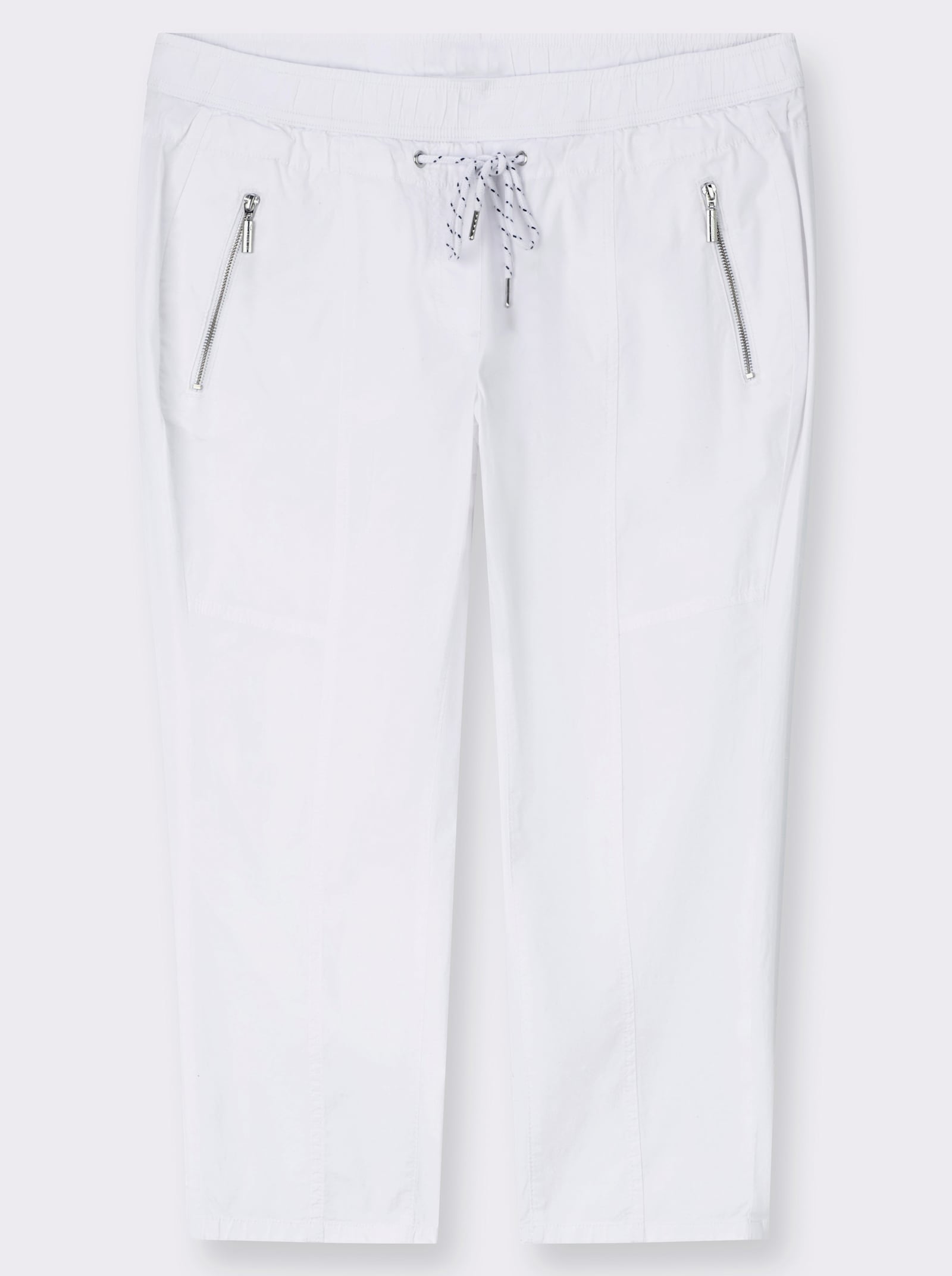 7/8-Hose mit Reißverschluss-Taschen - weiß