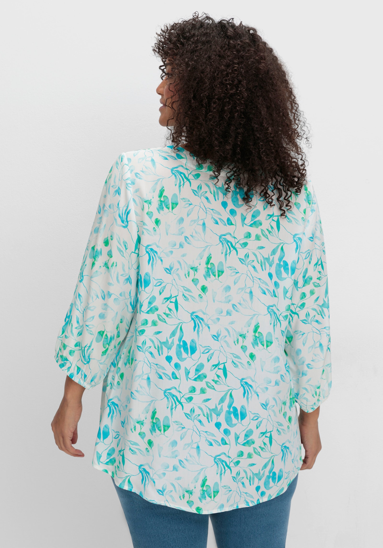 sheego Tunika mit Alloverdruck - ecru-gemustert