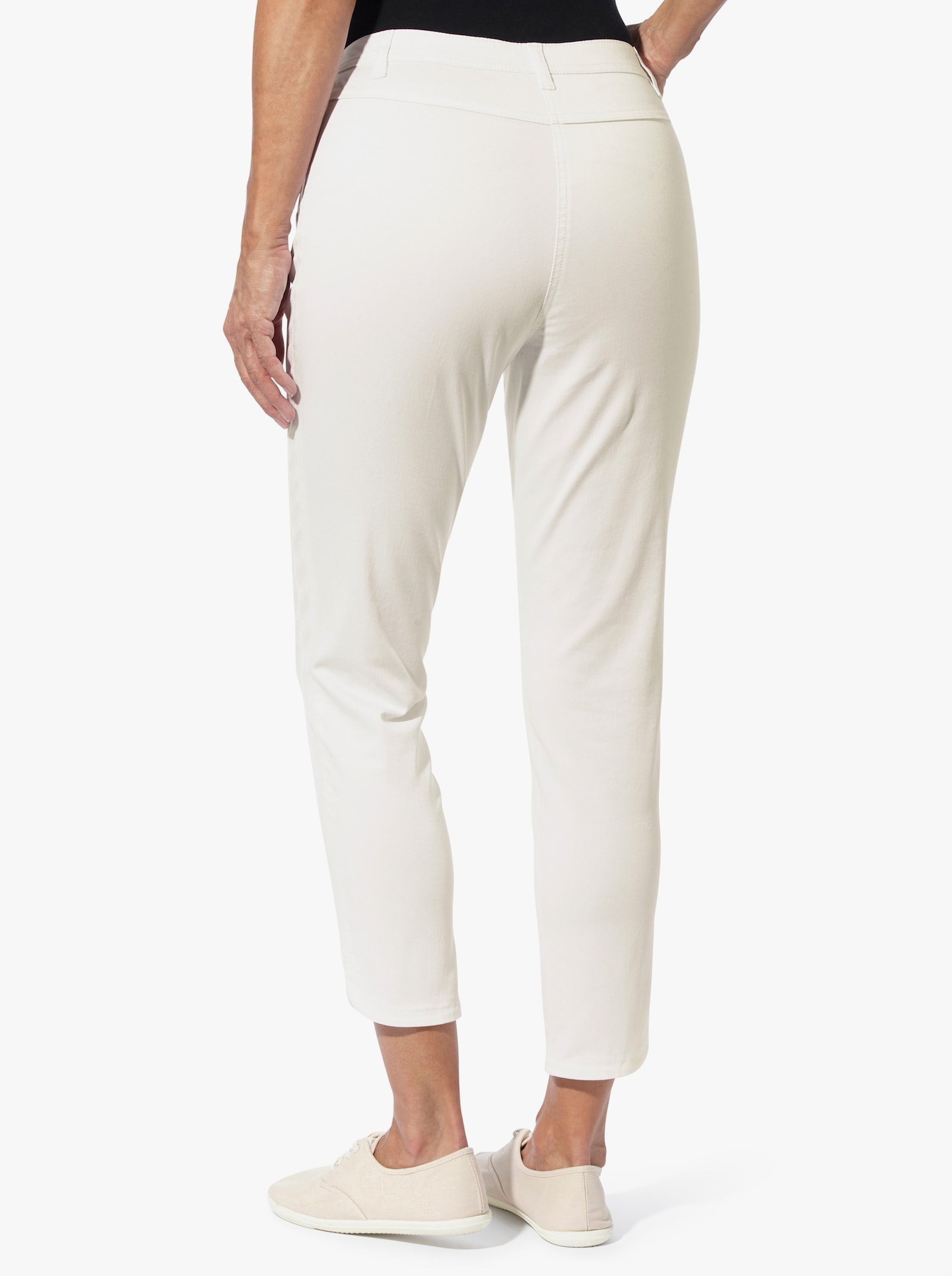 7/8-Jeans mit Glitzersteinchen - ecru