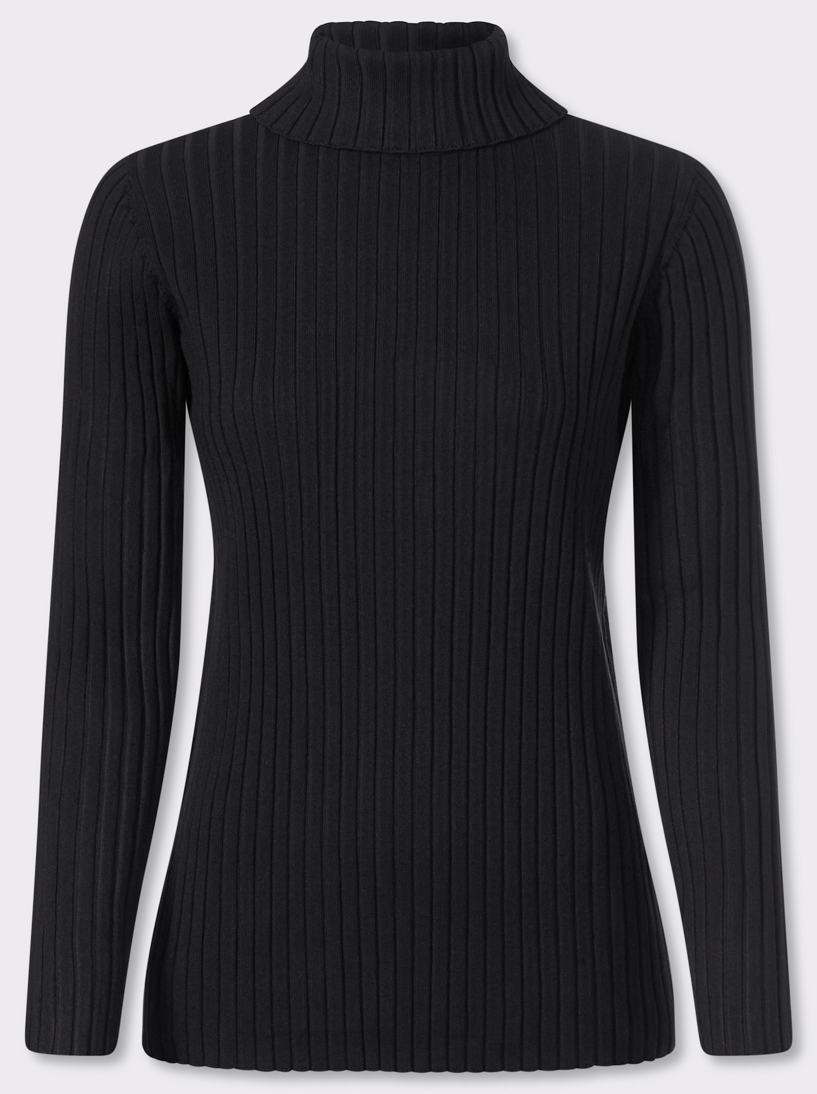 heine Feinstrickpullover mit Rollkragen - schwarz