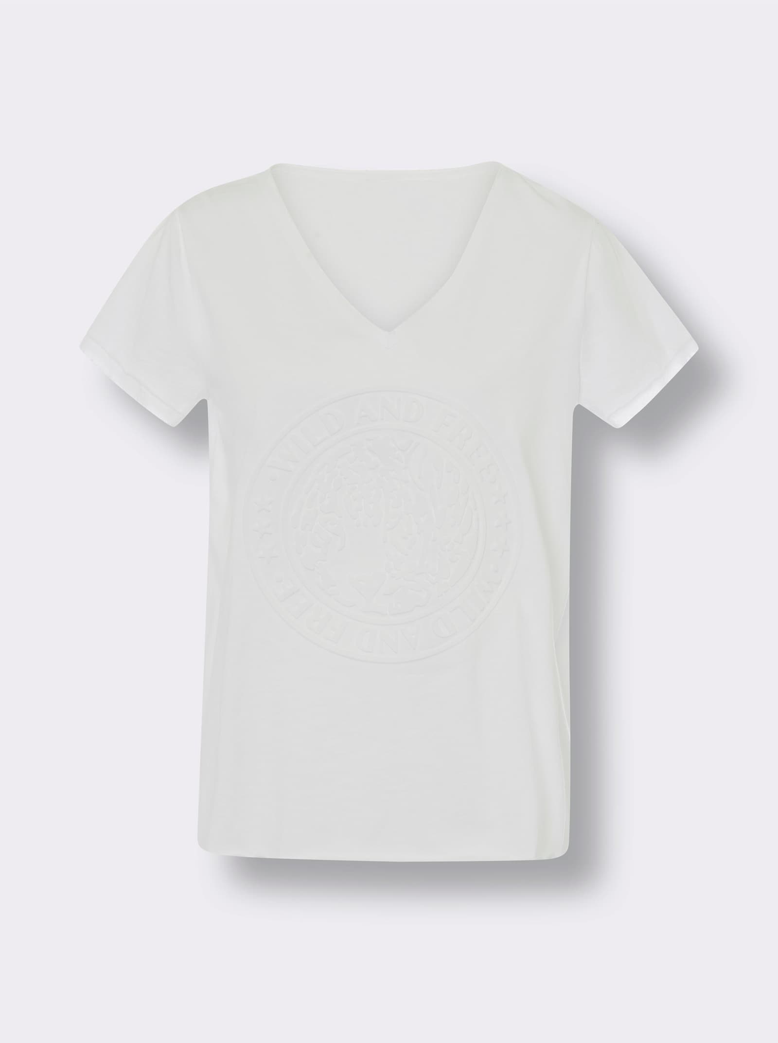 heine T-Shirt mit 3D-Druck - weiß