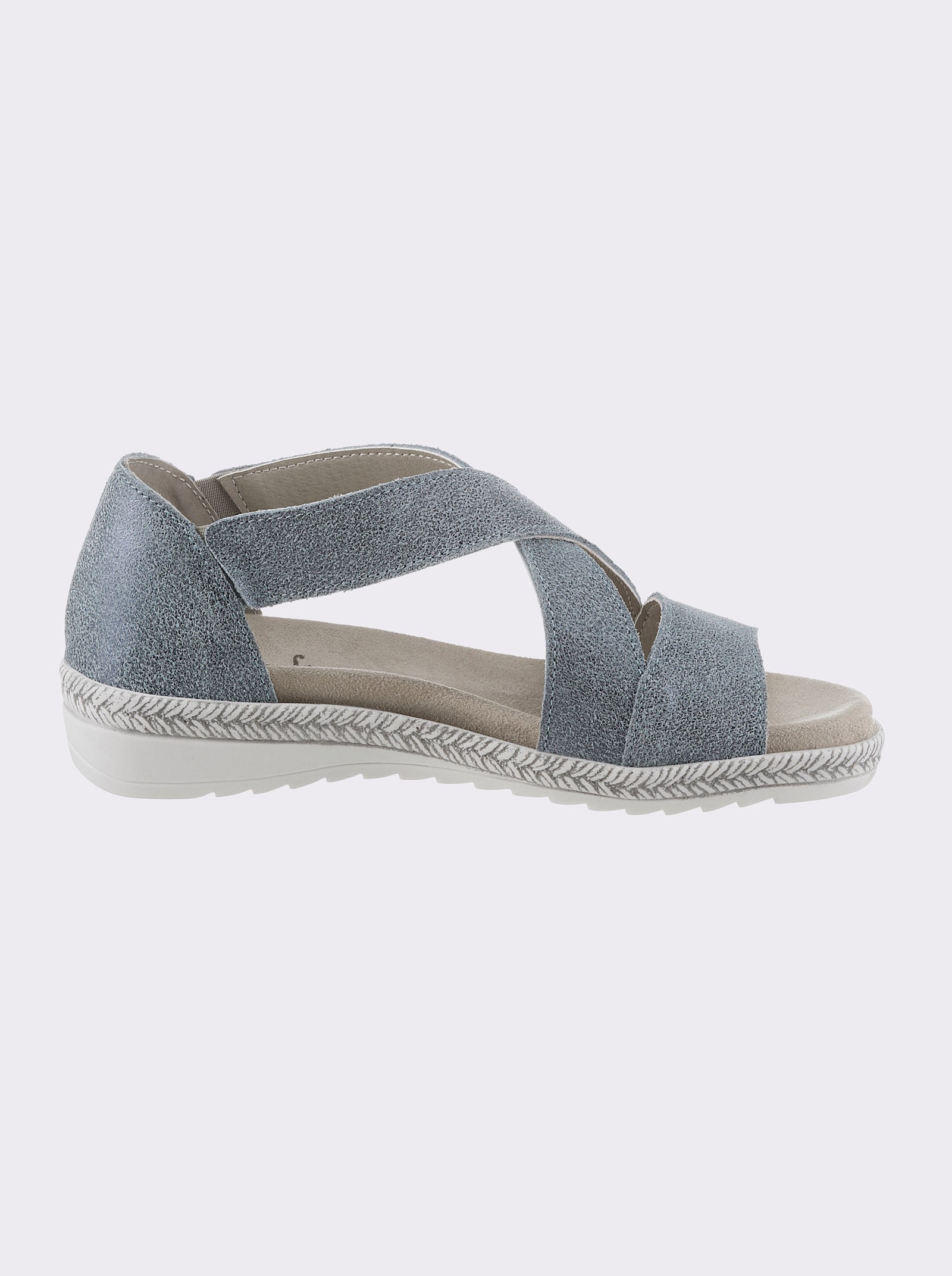 airsoft modern+ Sandalette mit Wechselfußbett - taubenblau