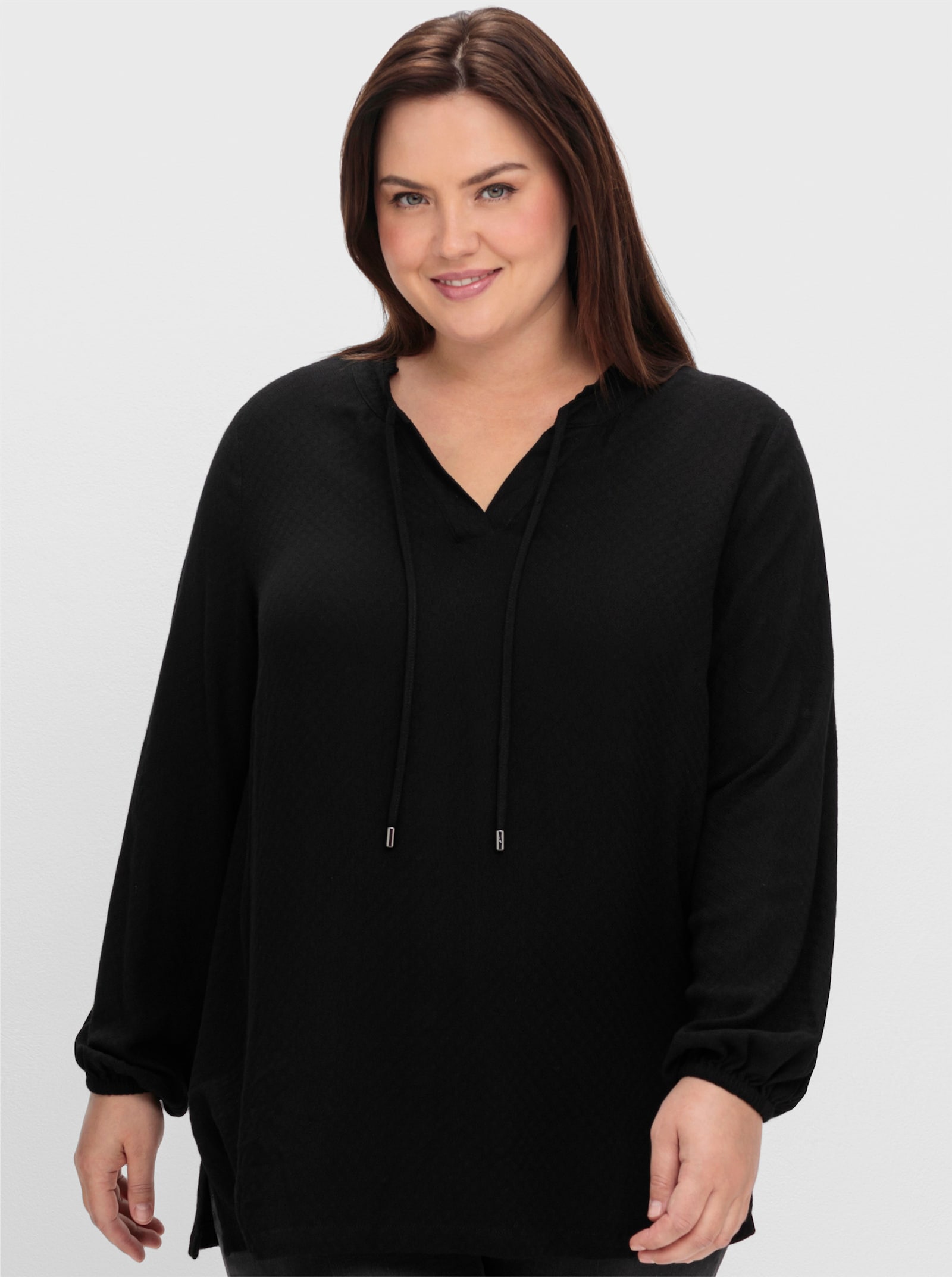 sheego Tunika in Struktur-Qualität, Viskose - schwarz