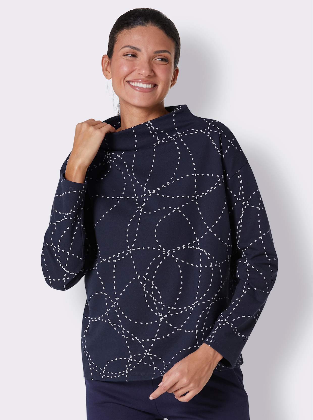 feel good Shirt - marine-champagner-bedruckt