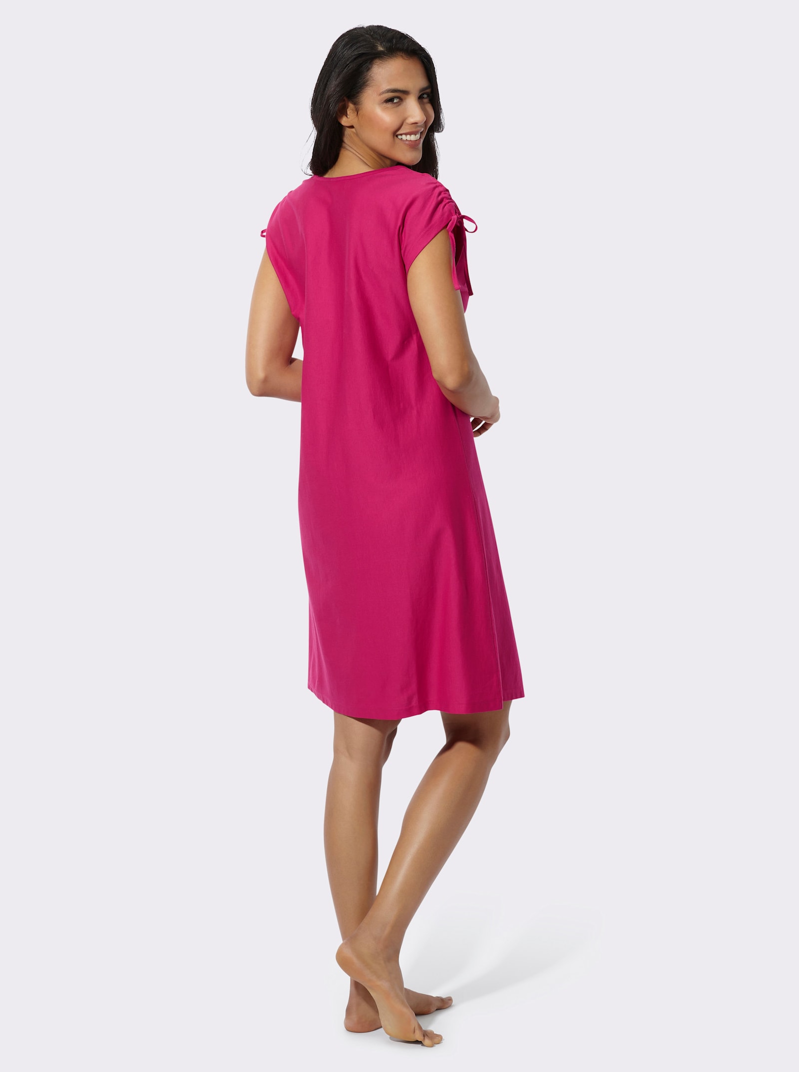 Zomerjurk met folieprint - pink