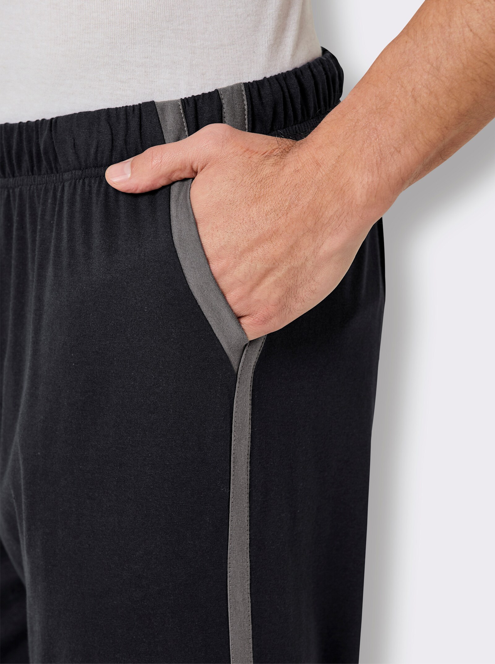 wäschepur men Hose lang - schwarz-anthrazit