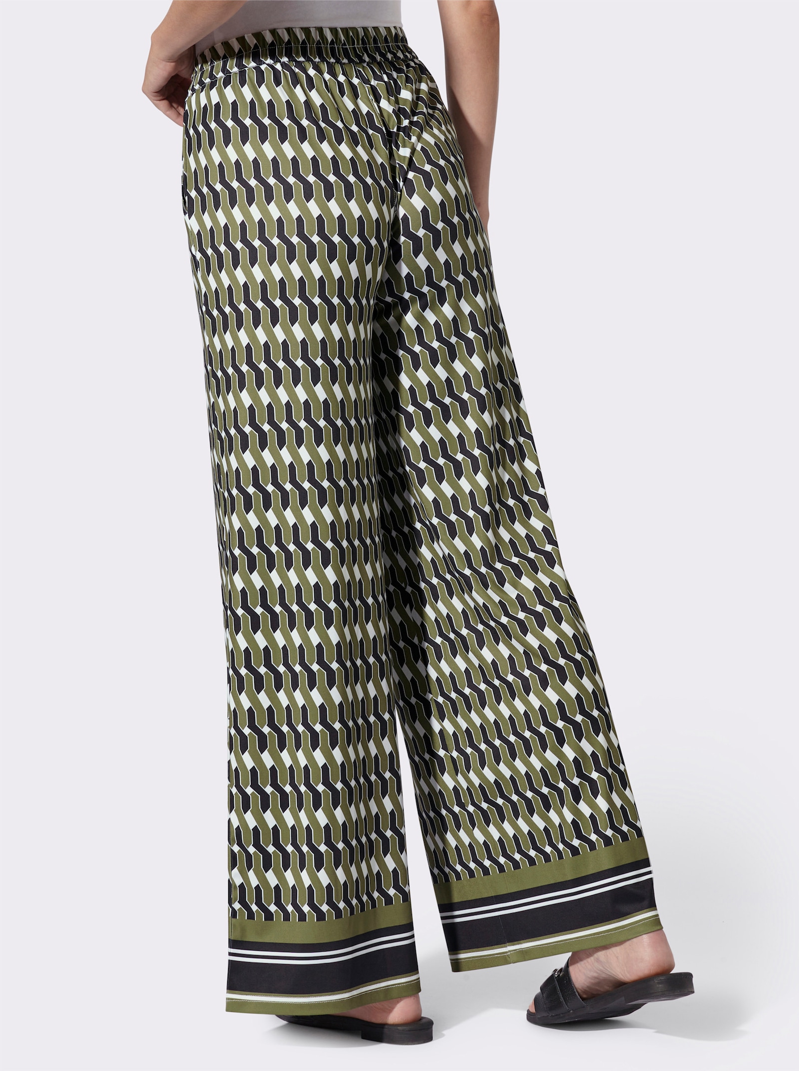 heine Schlupfhose - oliv-schwarz-bedruckt