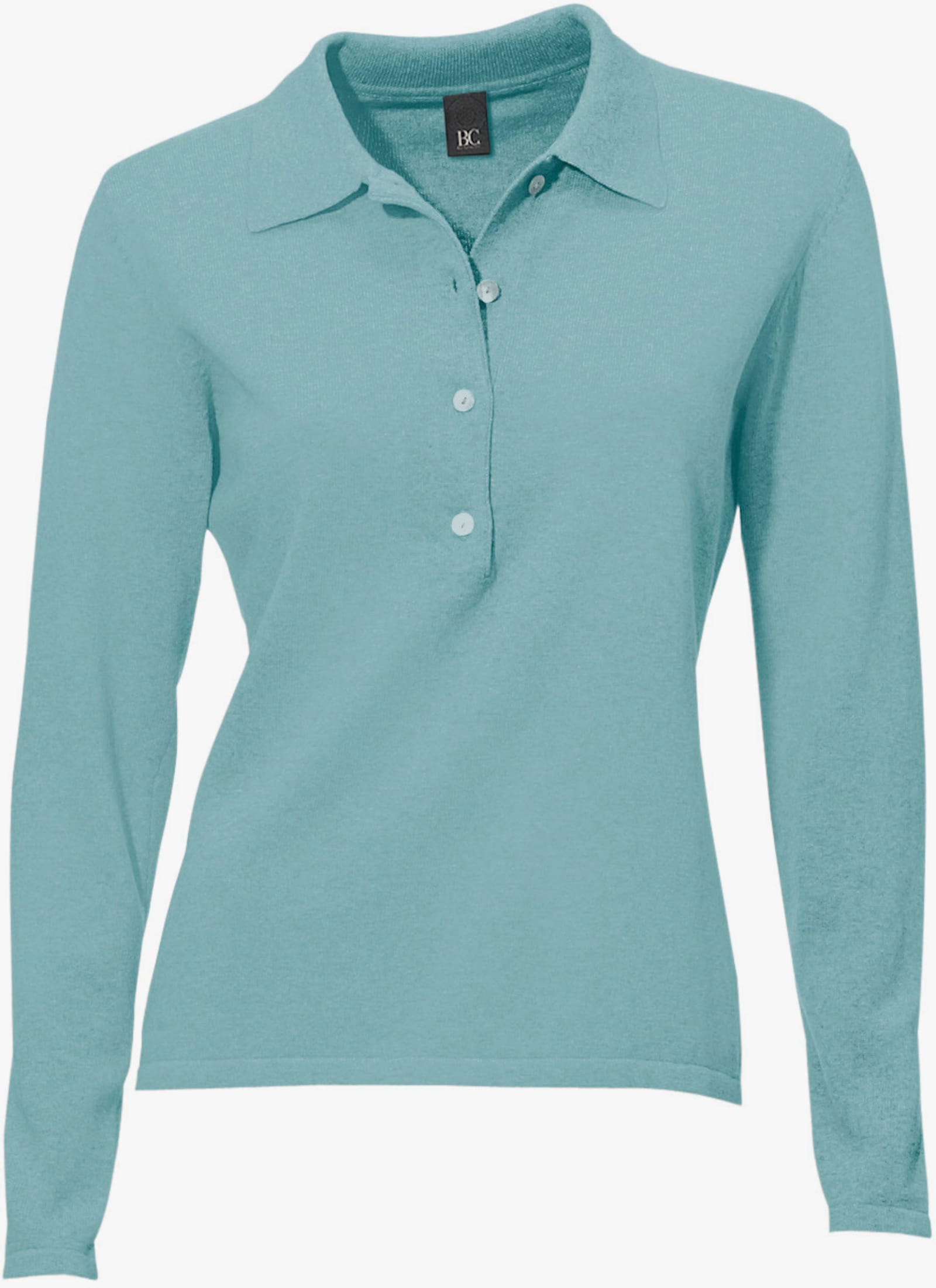 heine Polopullover mit Knopfleiste - aqua