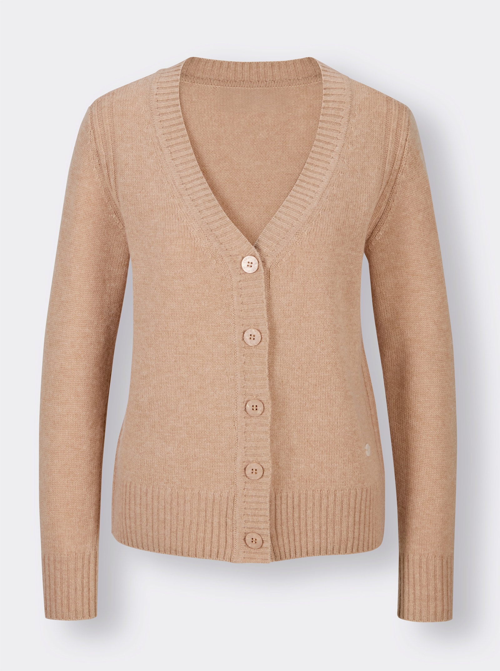 CREATION L PREMIUM Vest met logoknopen - camel gemêleerd