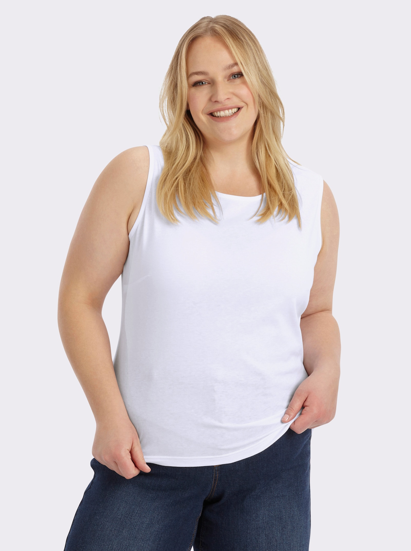  Trägertop mit Rundhals-Ausschnitt - weiß