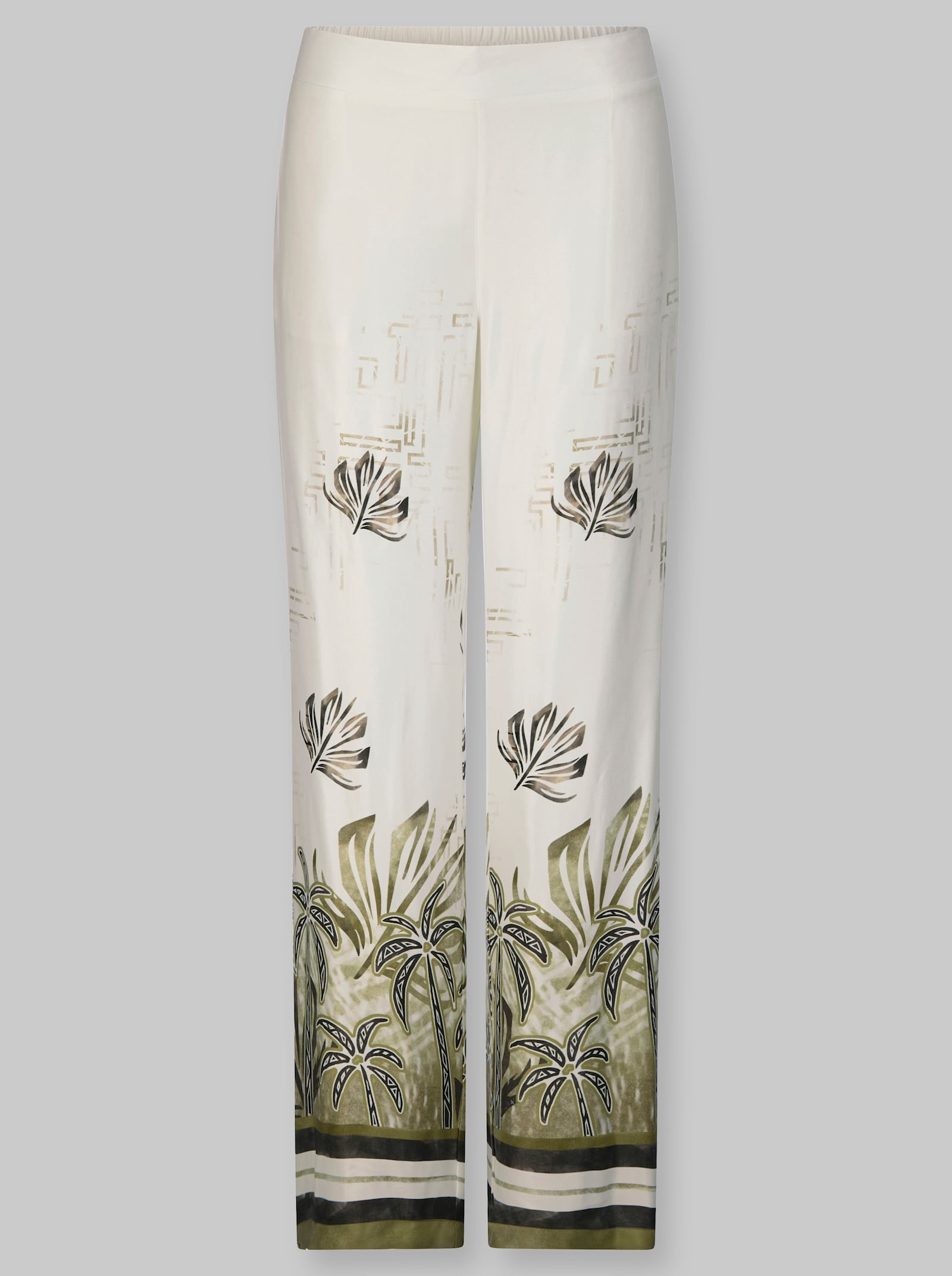 heine Druckhose mit Palmenprint - ecru-oliv-bedruckt