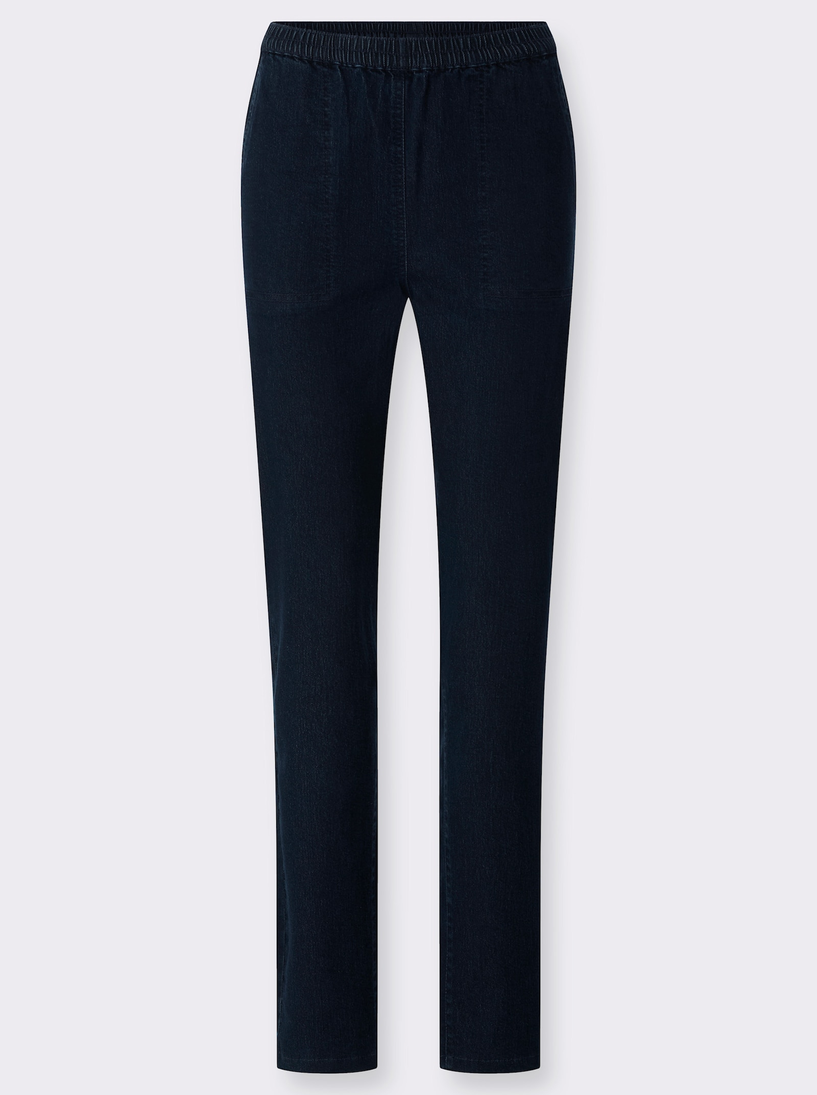 Schlupfjeans mit schrägen Taschen - dark blue