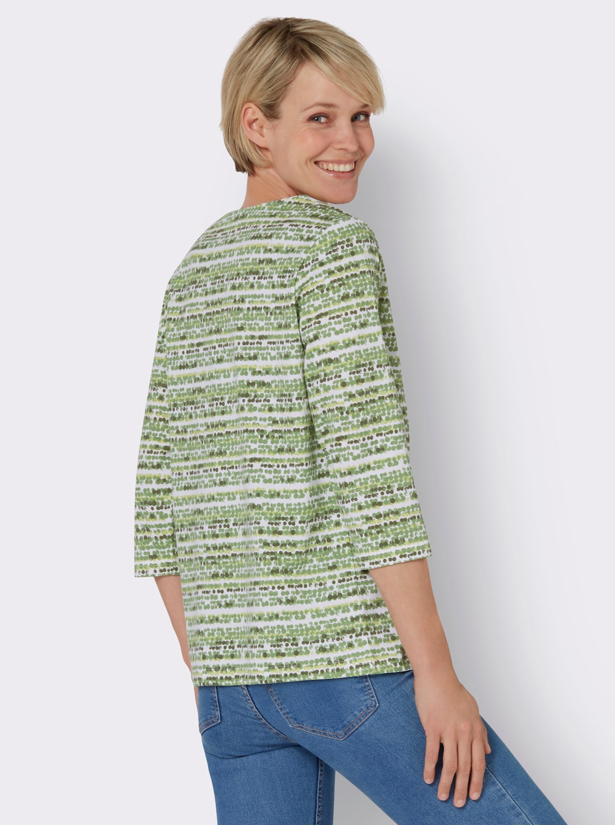 3/4-Arm-Shirt - eucalyptus-pistazie-bedruckt