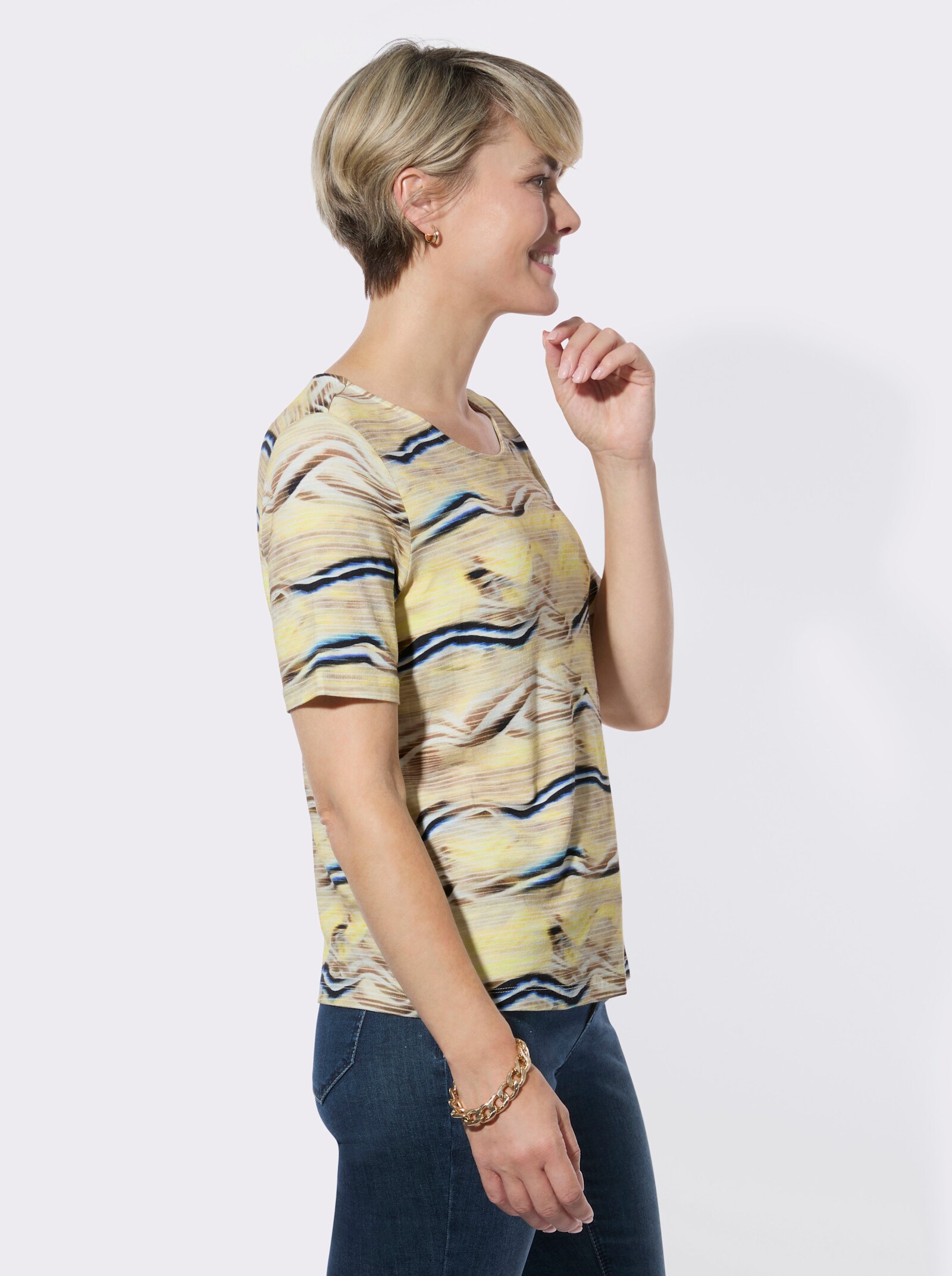 Rundhalsshirt mit grafischem Digitaldruck - sesam-zitrone-bedruckt