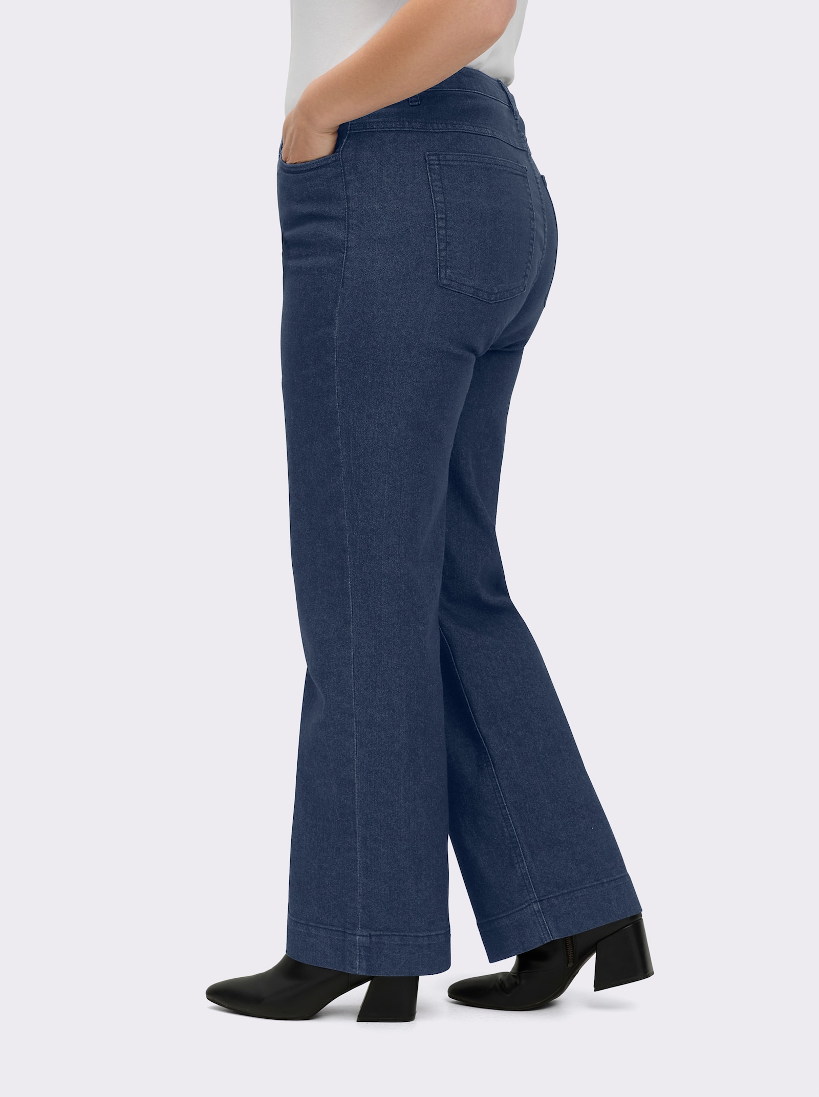 Jeans mit weitem Bein - blue stone