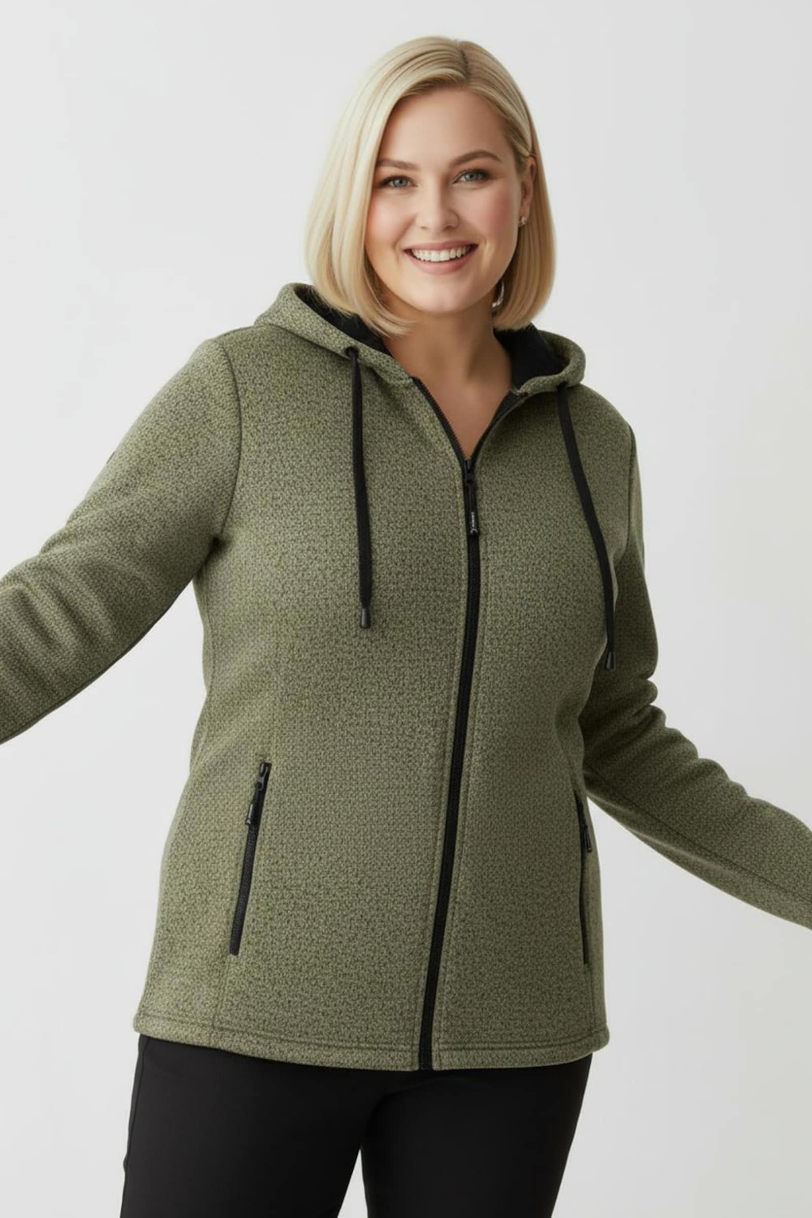 Fleecejacke mit Antipilling-Ausrüstung - schilf-meliert