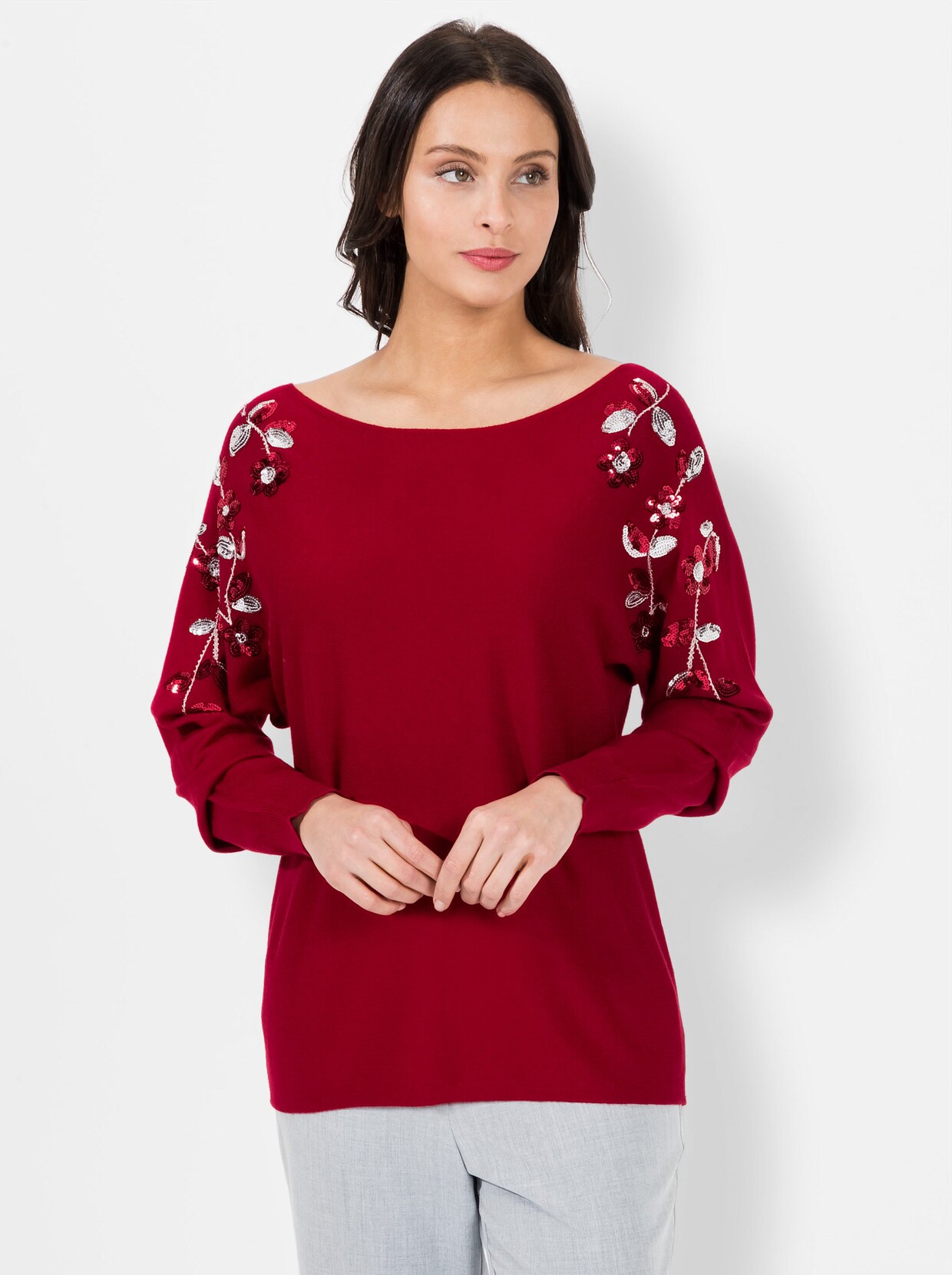 Feinstrickpullover - rot