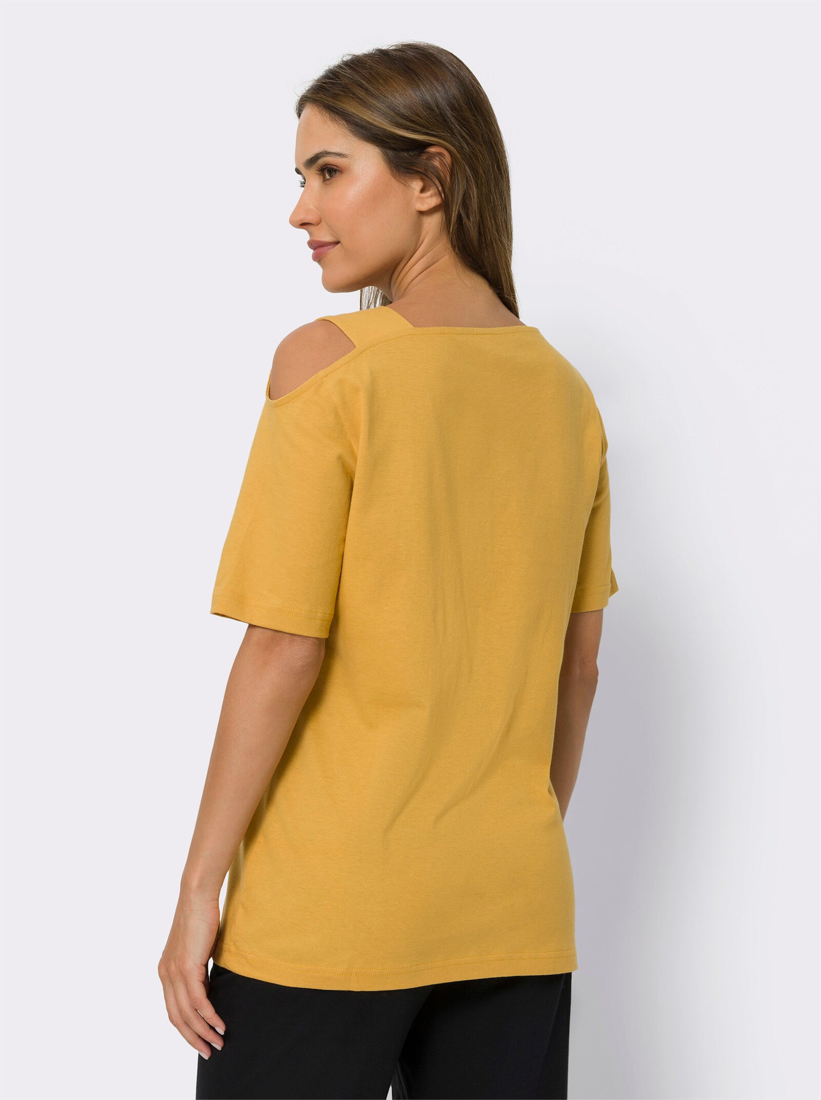 Šport. tričko s graf. potlačou - okrová