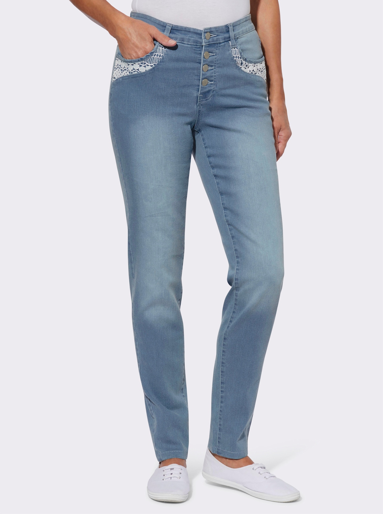 jeans - blue-bleached