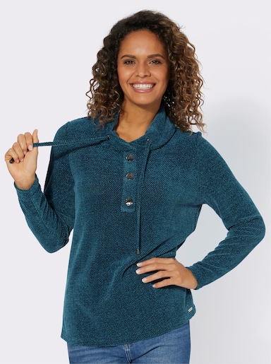 Langarm-Pullover in flauschig weicher Qualität - topas-meliert