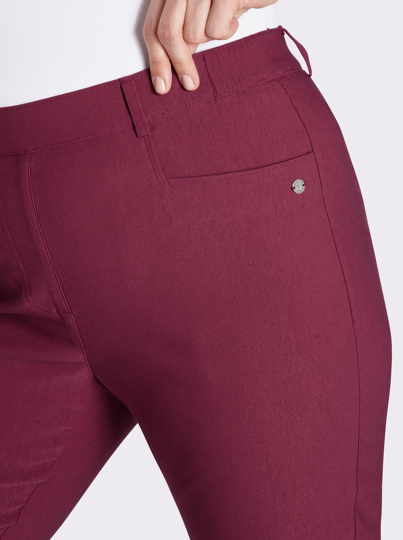 sheego Bengalinebroek in 7/8-lengte met zijsplitten - bordeaux