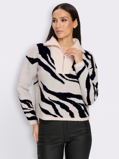 heine Troyer im Zebra-Dessin - champagner-schwarz-gemustert