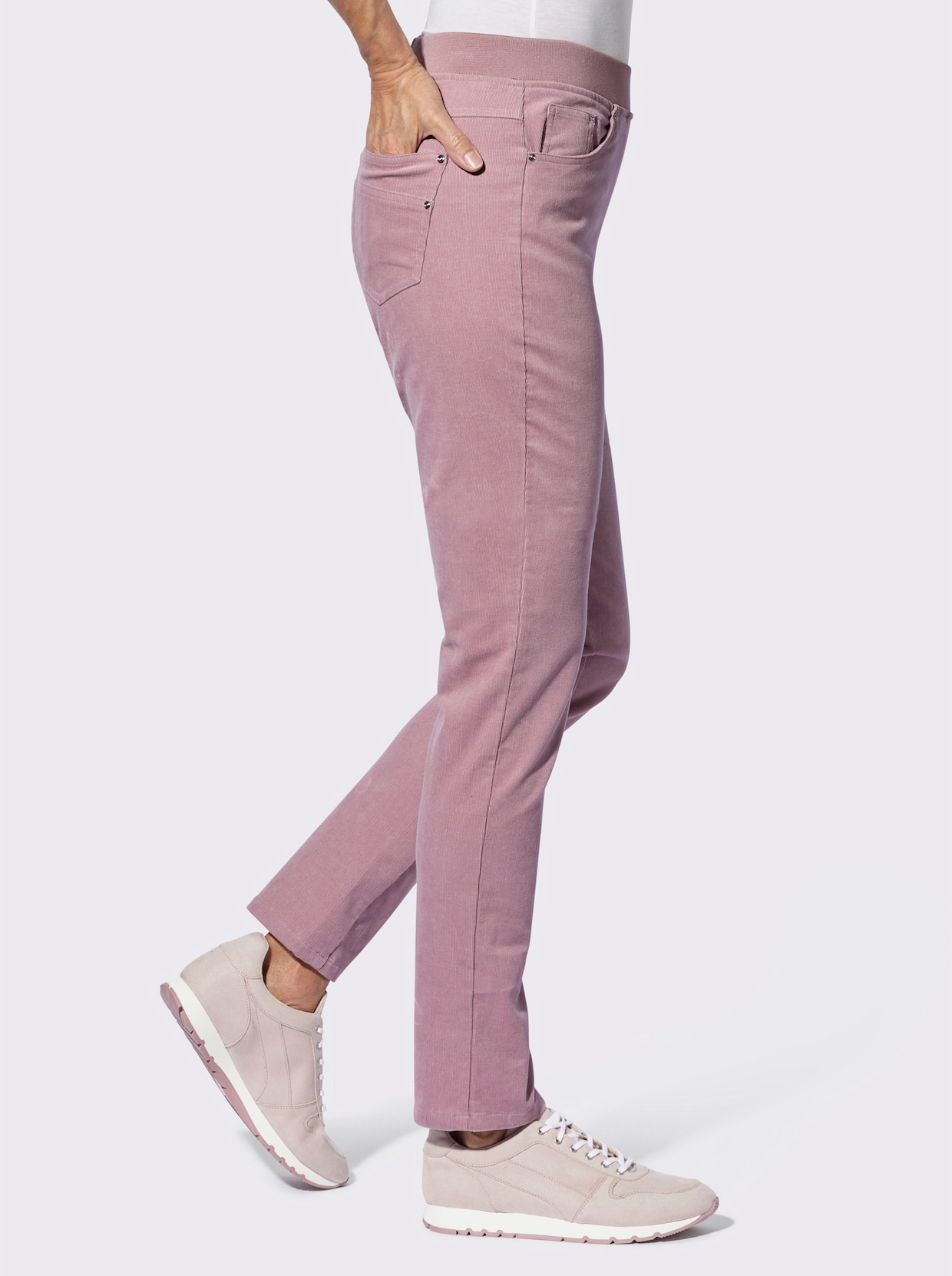 Ribcordbroek - mauve