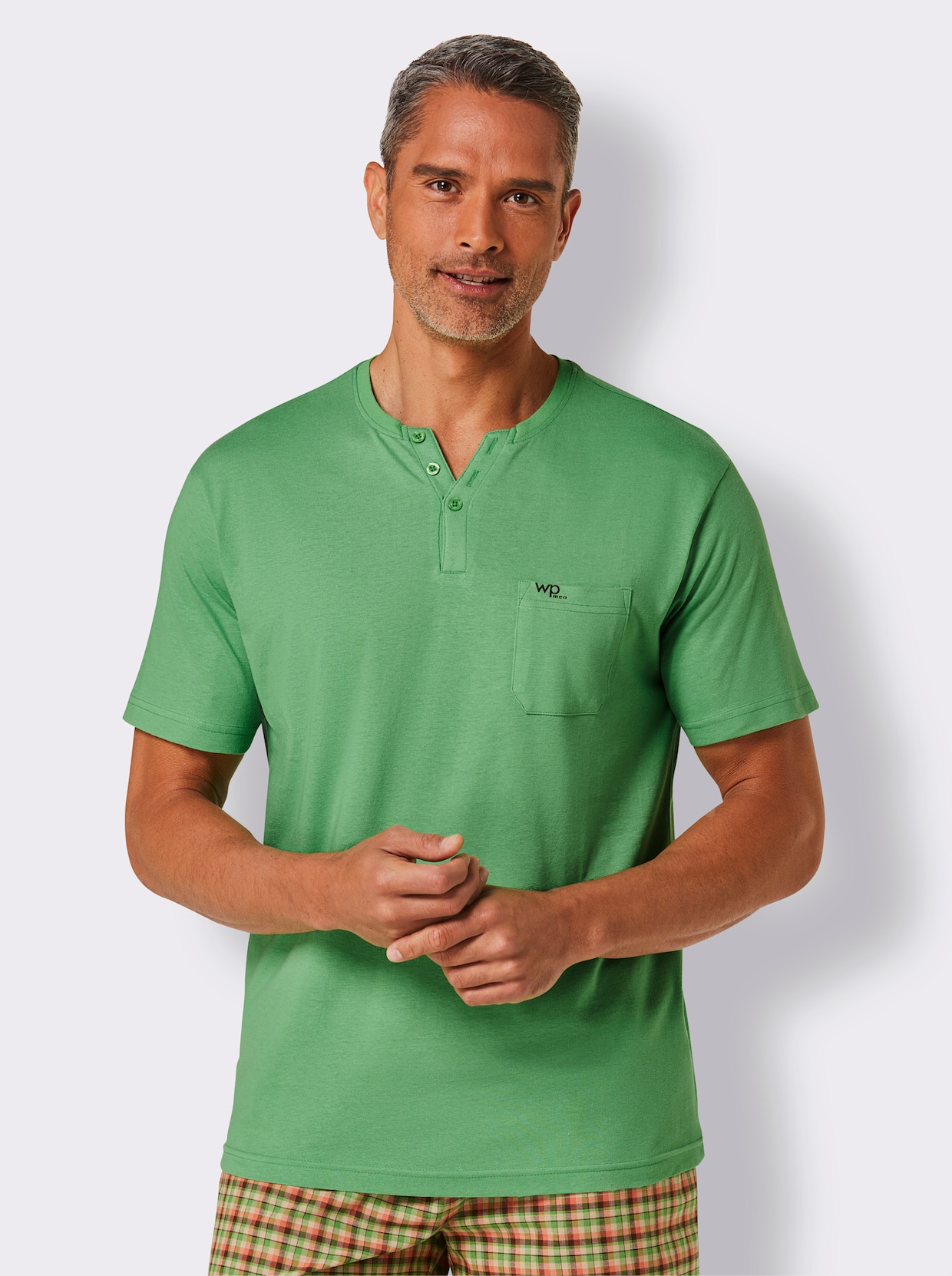 wäschepur men Pyjama-Shirt - appel