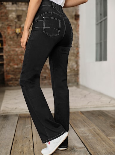 Bootcut-Jeans mit Push-up-Effekt - schwarz