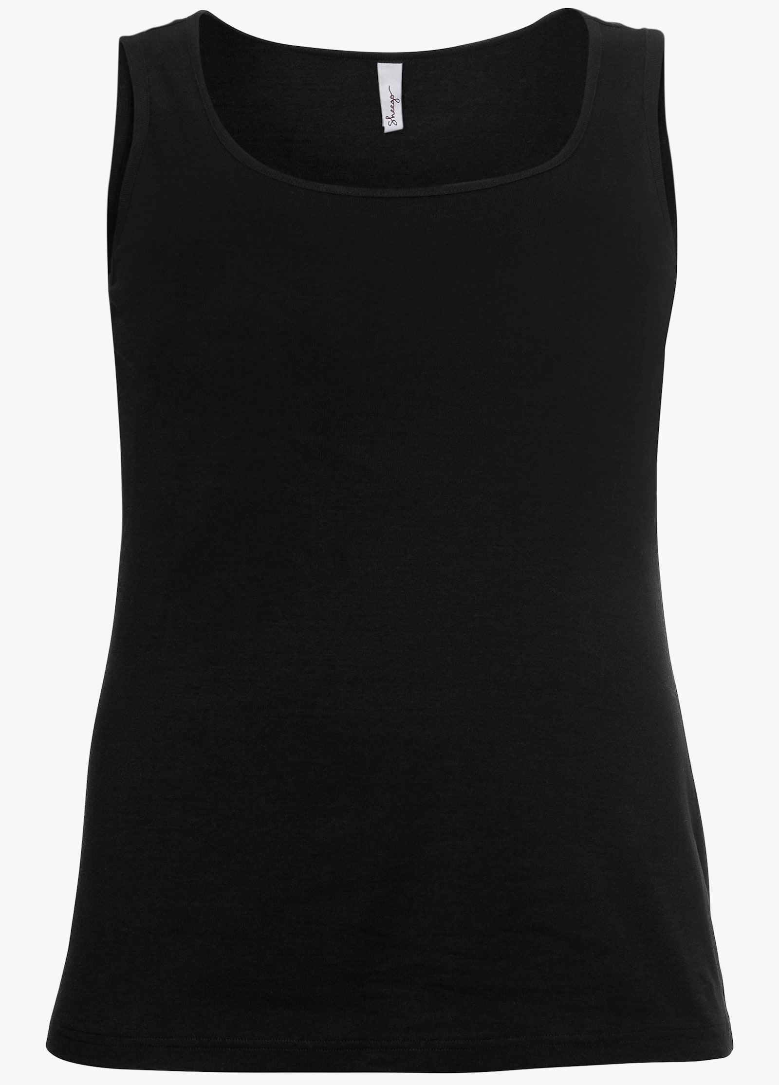 sheego Tanktop in Rippqualität - schwarz