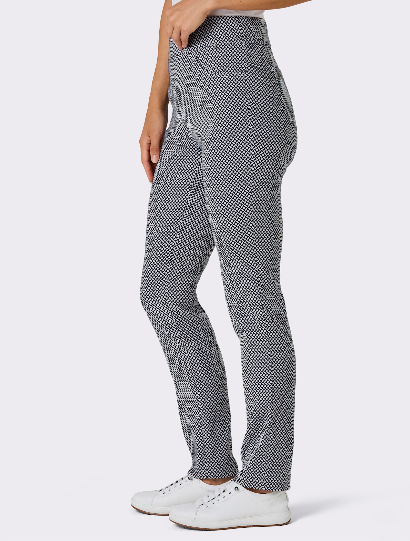 CREATION L PREMIUM Bengalinhose mit Dehnbund - marine-weiß-gemustert