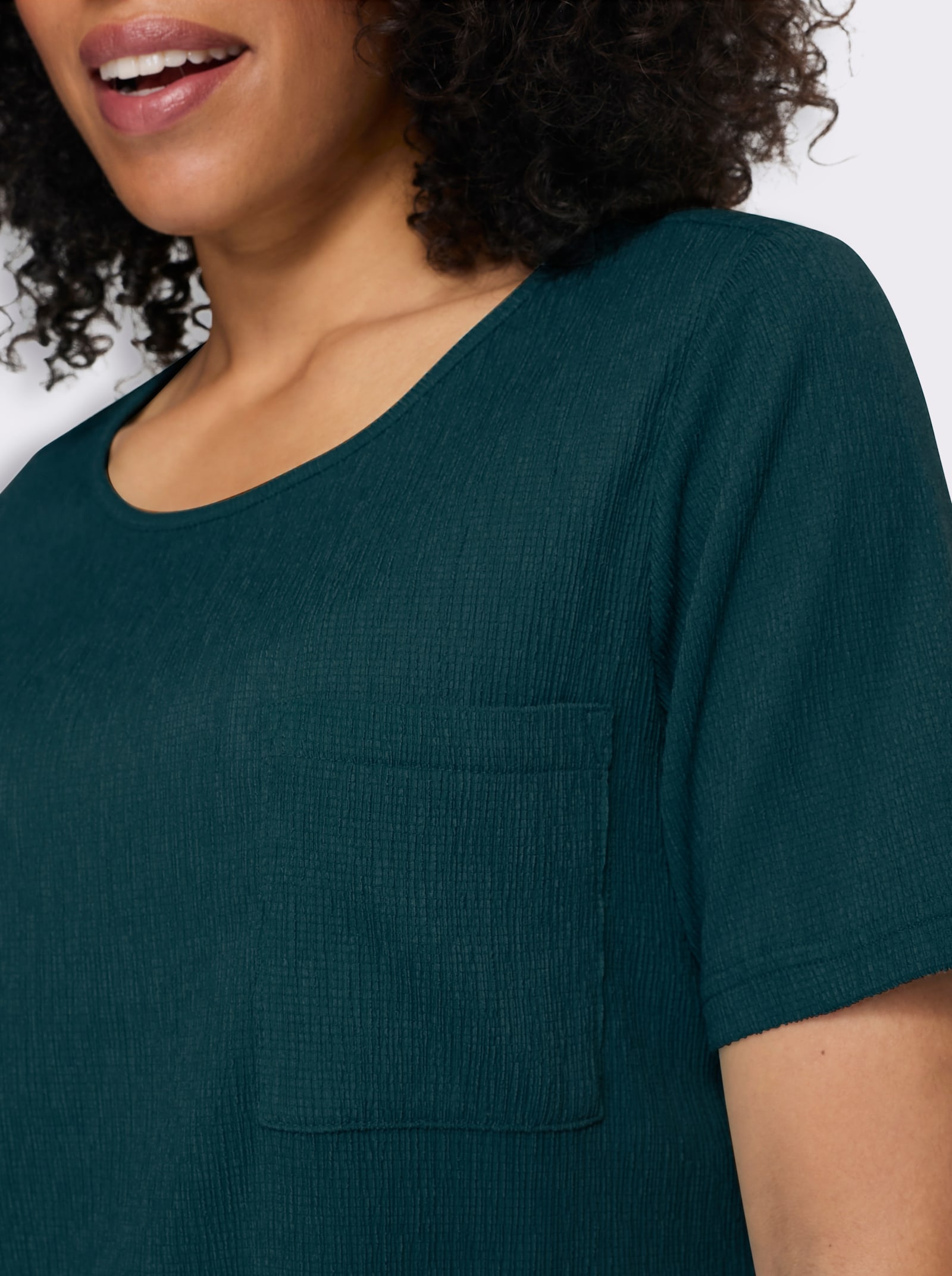Shirt met korte mouwen en borstzak - petrol