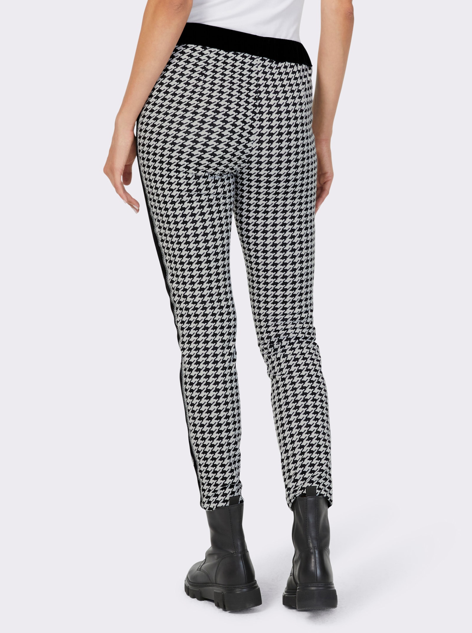 heine Jerseyhose im Hahnentritt-Muster - schwarz-weiss Pepita