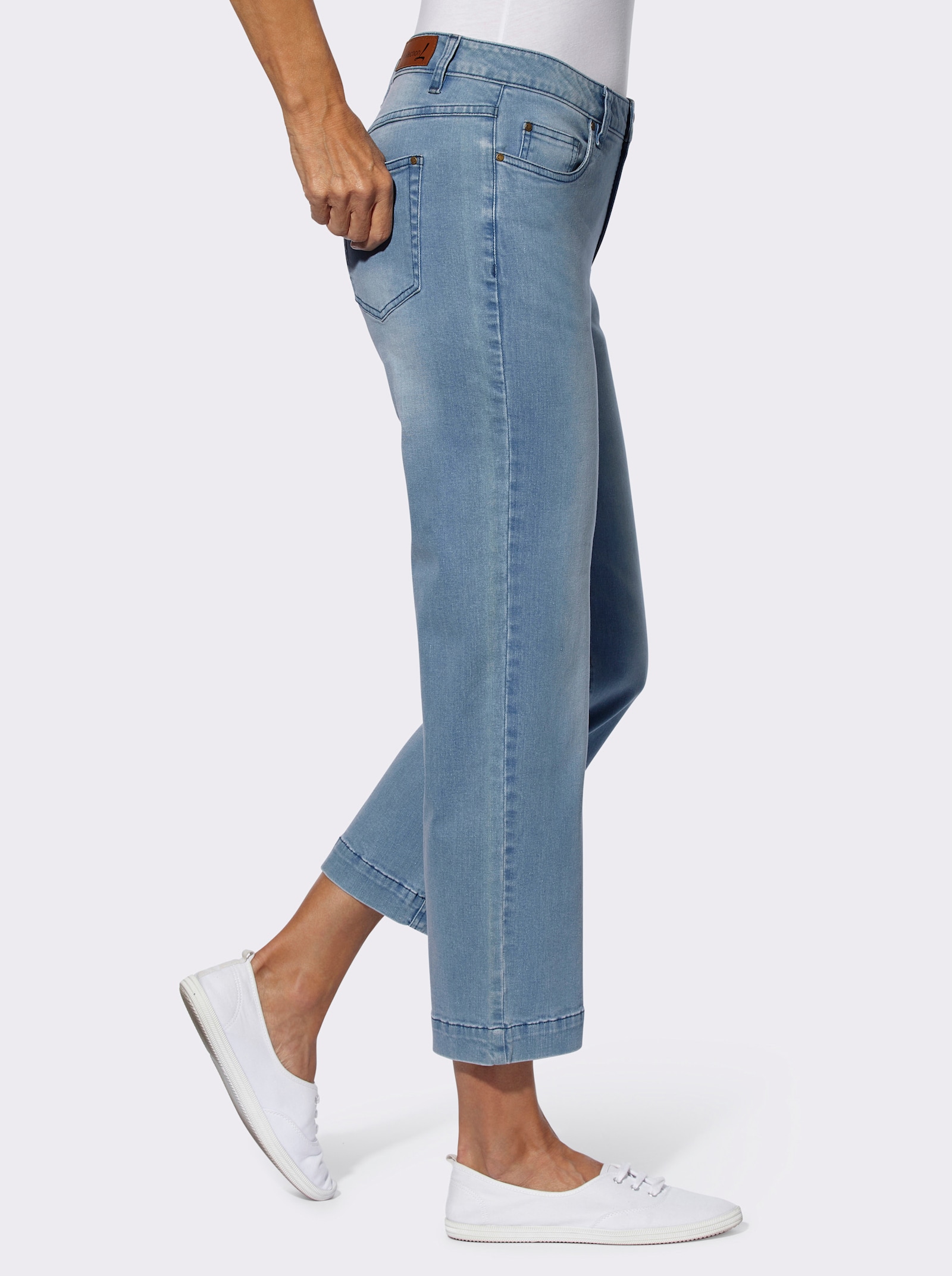 Culotte met wassing voor. - blue-bleached
