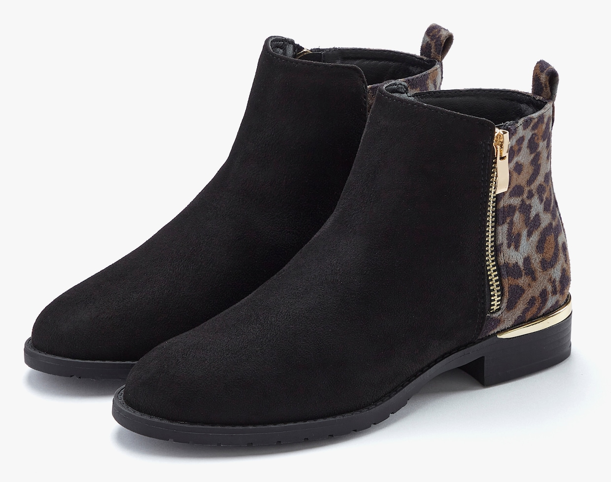 LASCANA Stiefelette - schwarz/leo