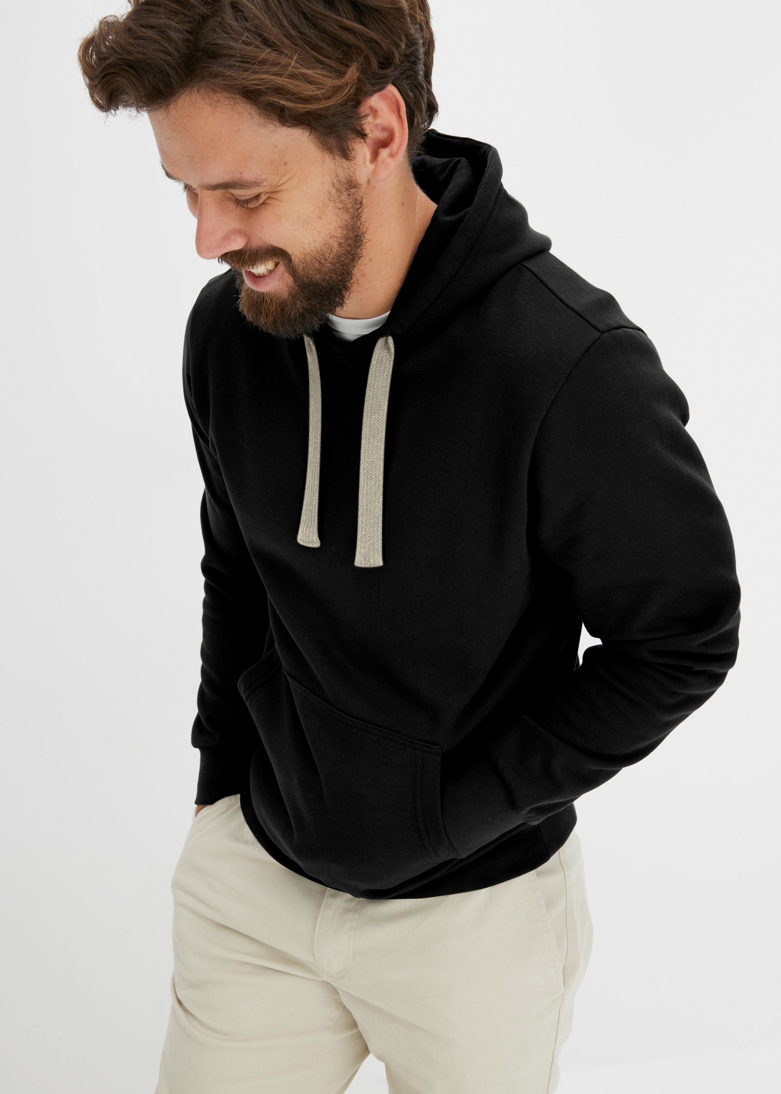 Catamaran Kapuzensweatshirt mit Kängurutasche - schwarz