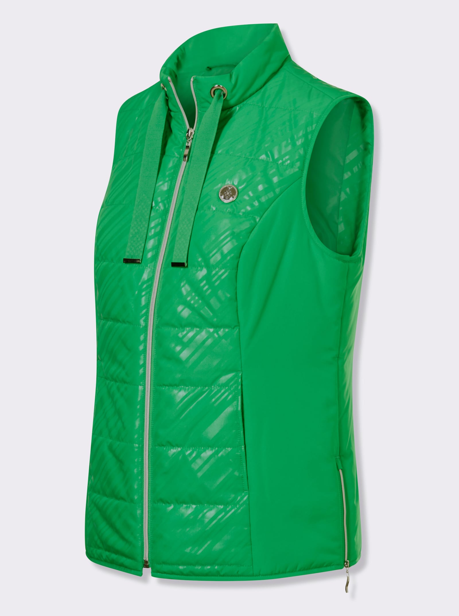 Steppweste mit 2 Nahttaschen - grasgrün