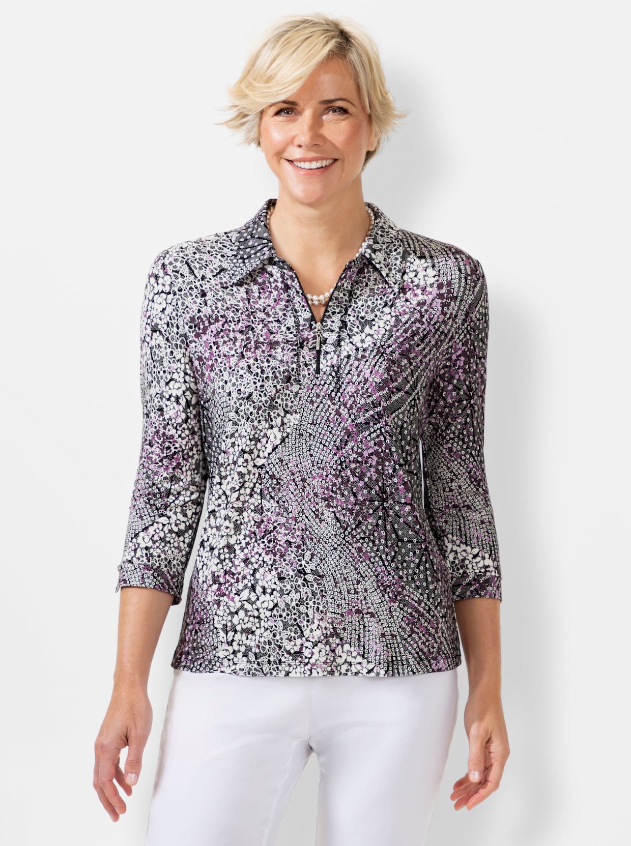 Poloshirt - orchidee geprint