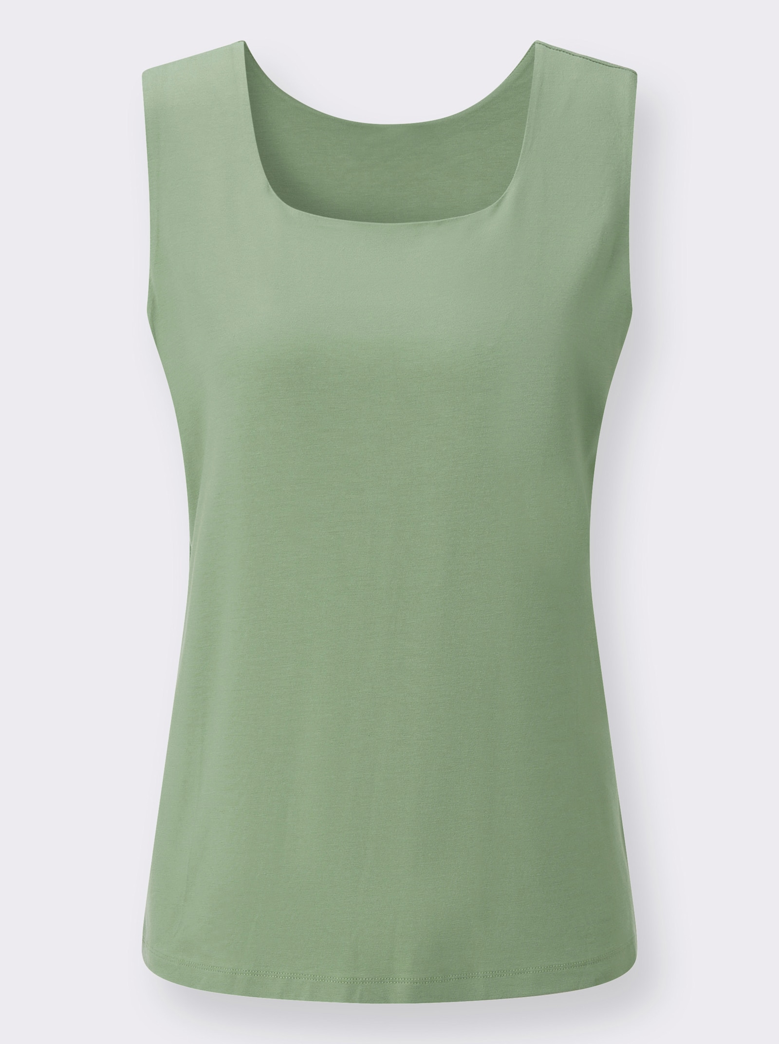 Shirttop mit Karree-Ausschnitt - eucalyptus
