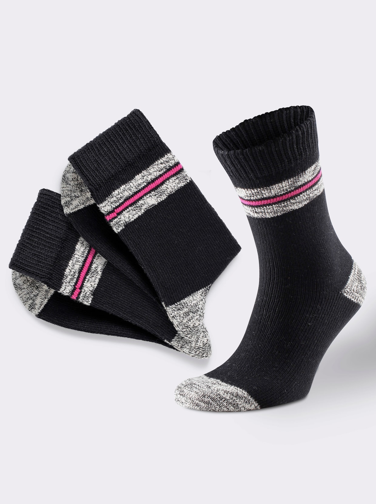 wäschepur Socken - schwarz-magenta