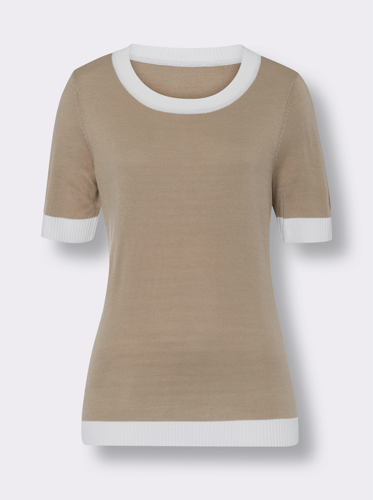 Kurzarm-Pullover - beige