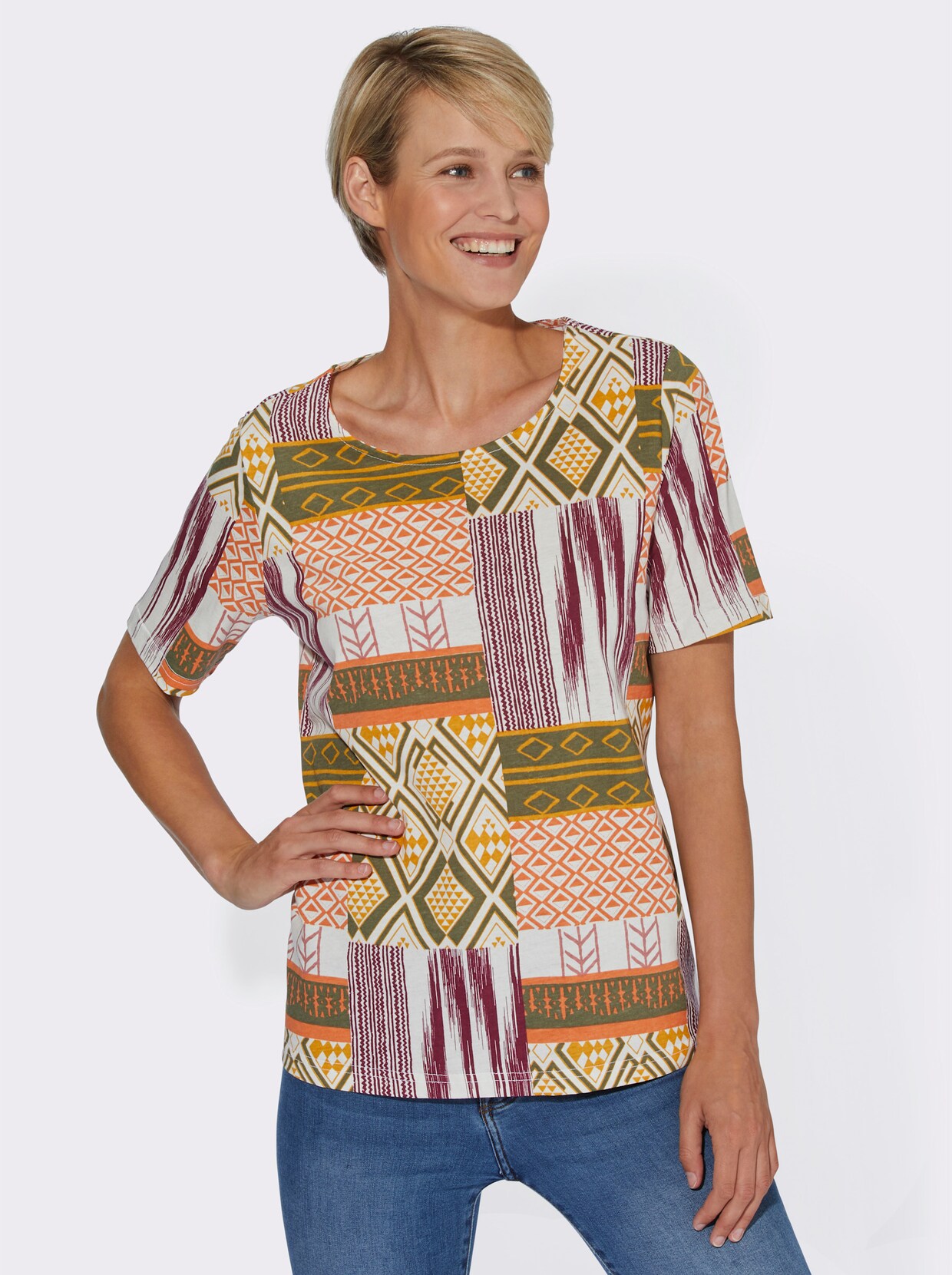 Shirt met korte mouwen - bont geprint