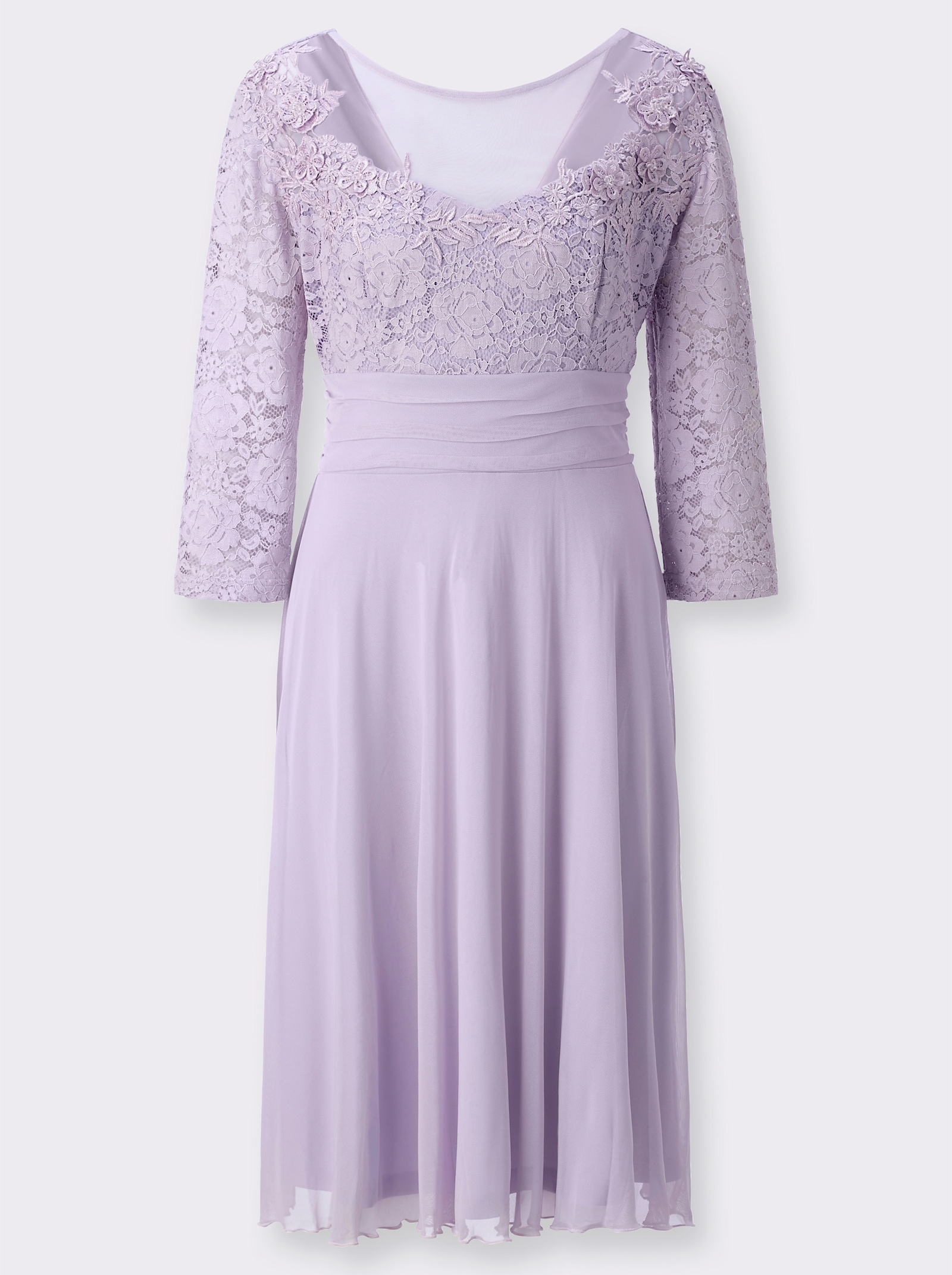 Cocktailkleid mit Spitze und Glitzersteinchen - flieder