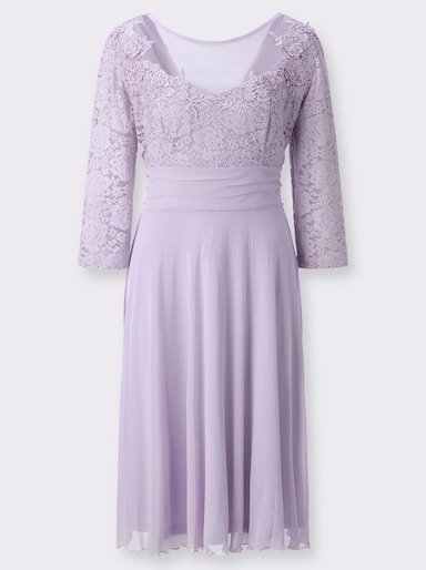 Cocktailkleid mit Spitze und Glitzersteinchen - flieder