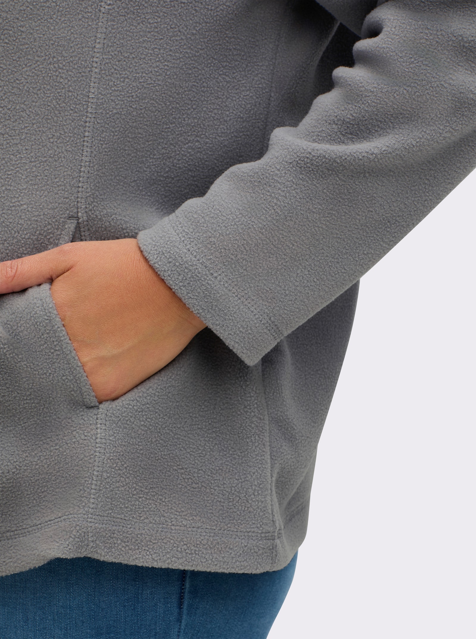 Fleecejacke mit zwei Taschen - grau